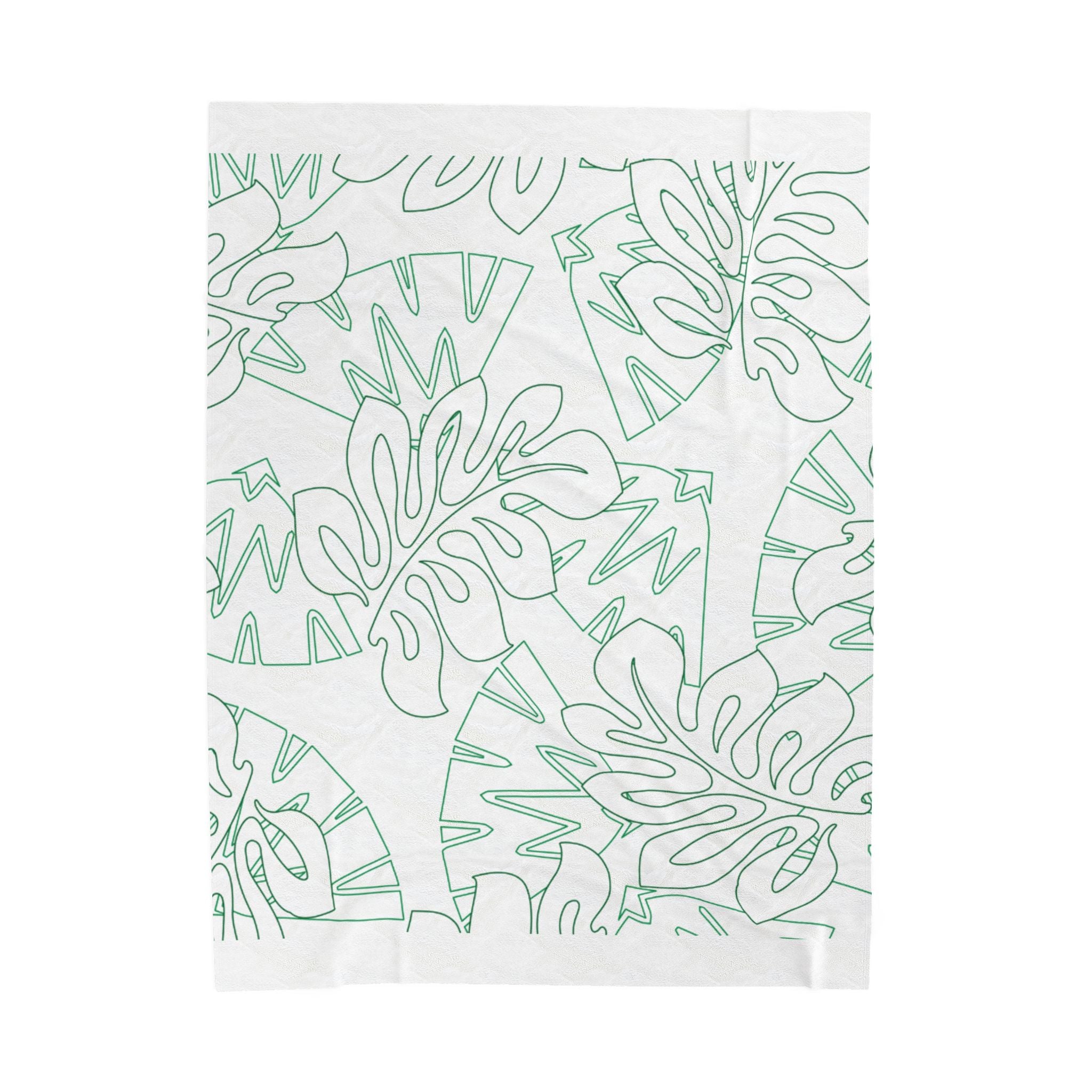 Tropical Leaves Plush Blanket - Cozy, Soft, Decorative Throw for Home, Gift for Her, Summer Vibes, Relaxation Decor