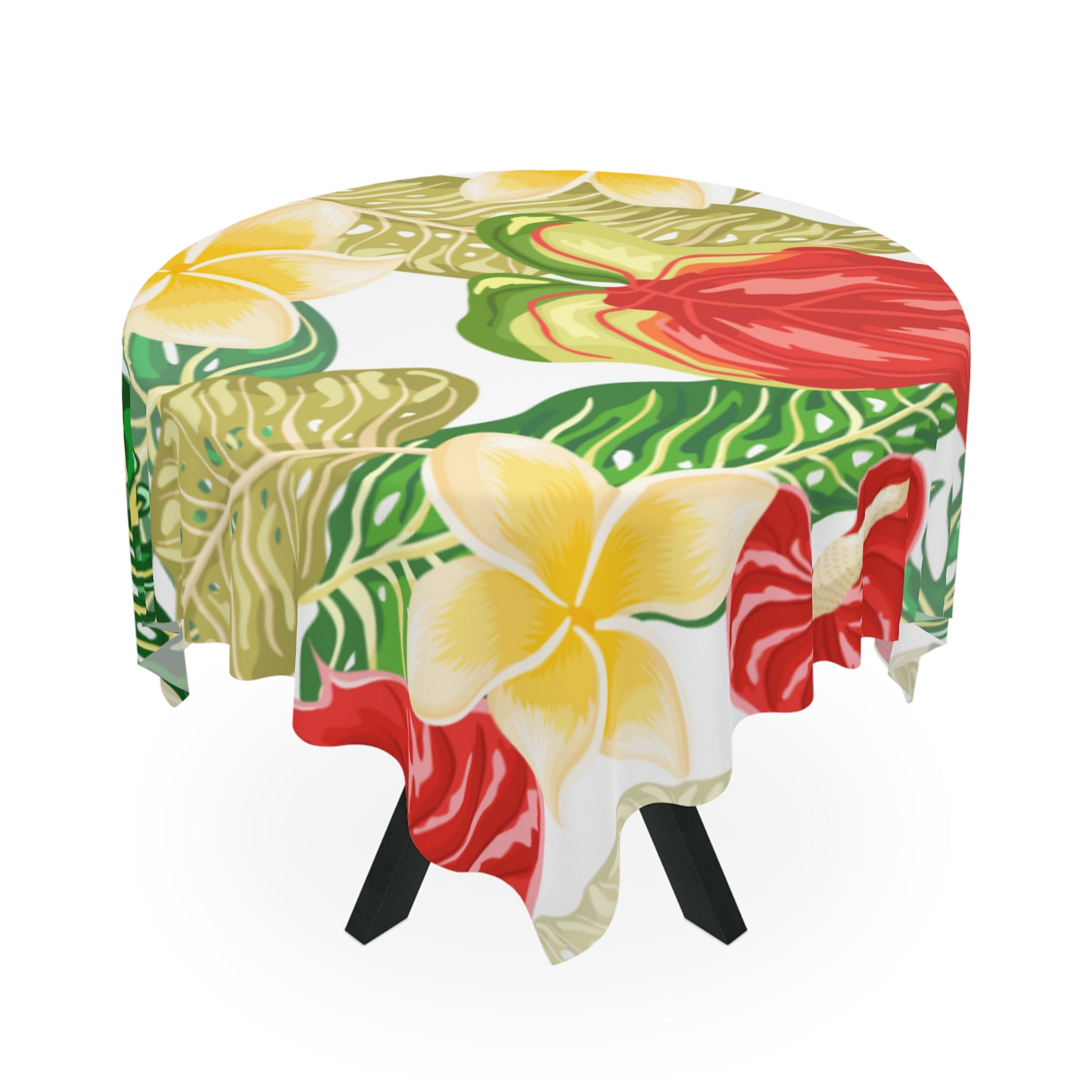 Hawaiian Tropical Floral Tablecloth, Picnic Decor, Summer Celebration, Party Dining, Boho Home Style