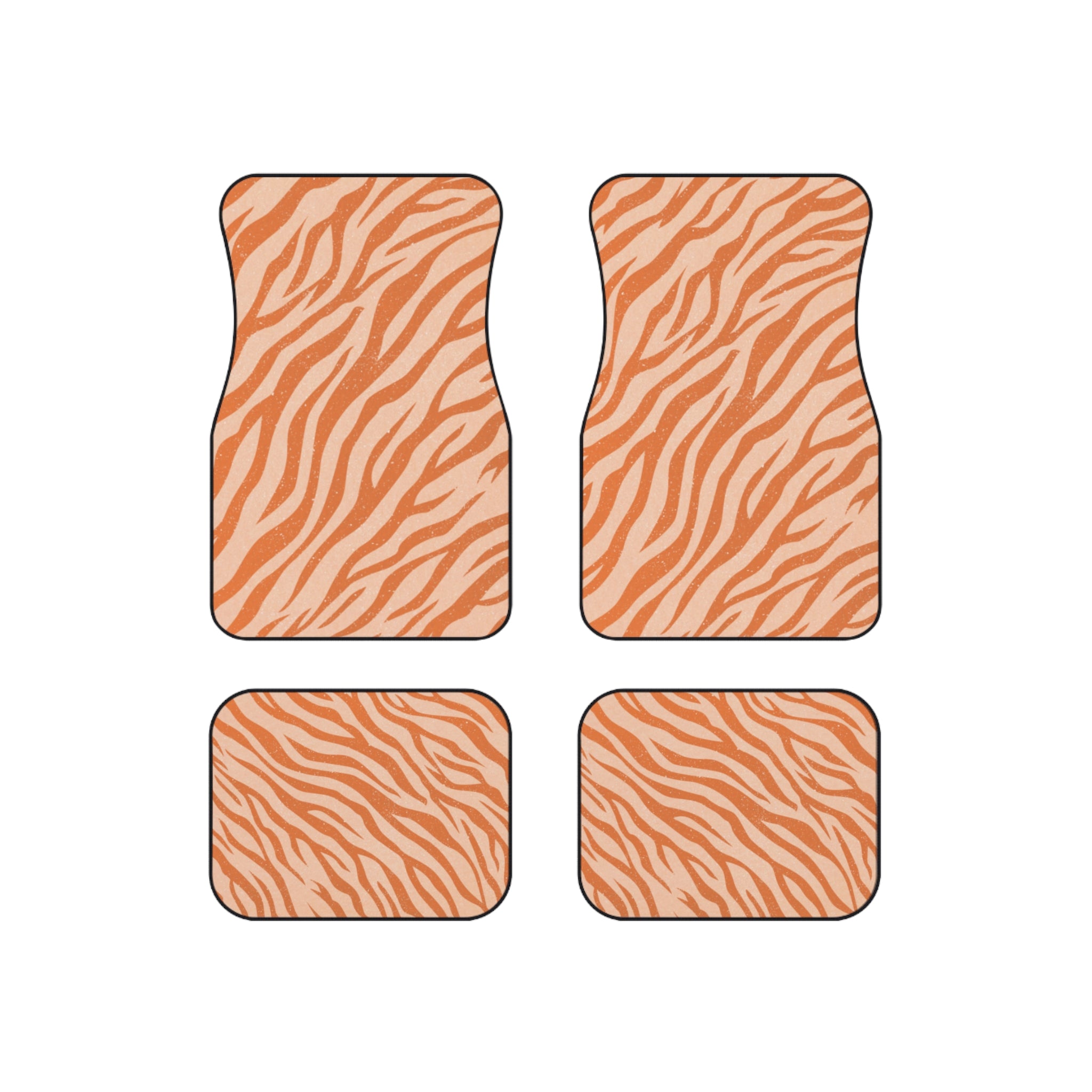 Tropical Tiger Print Car Mats - Set of 4, Animal Print Car Accessories, Unique Car Decor, Stylish Auto Mats, Perfect for Nature Lovers