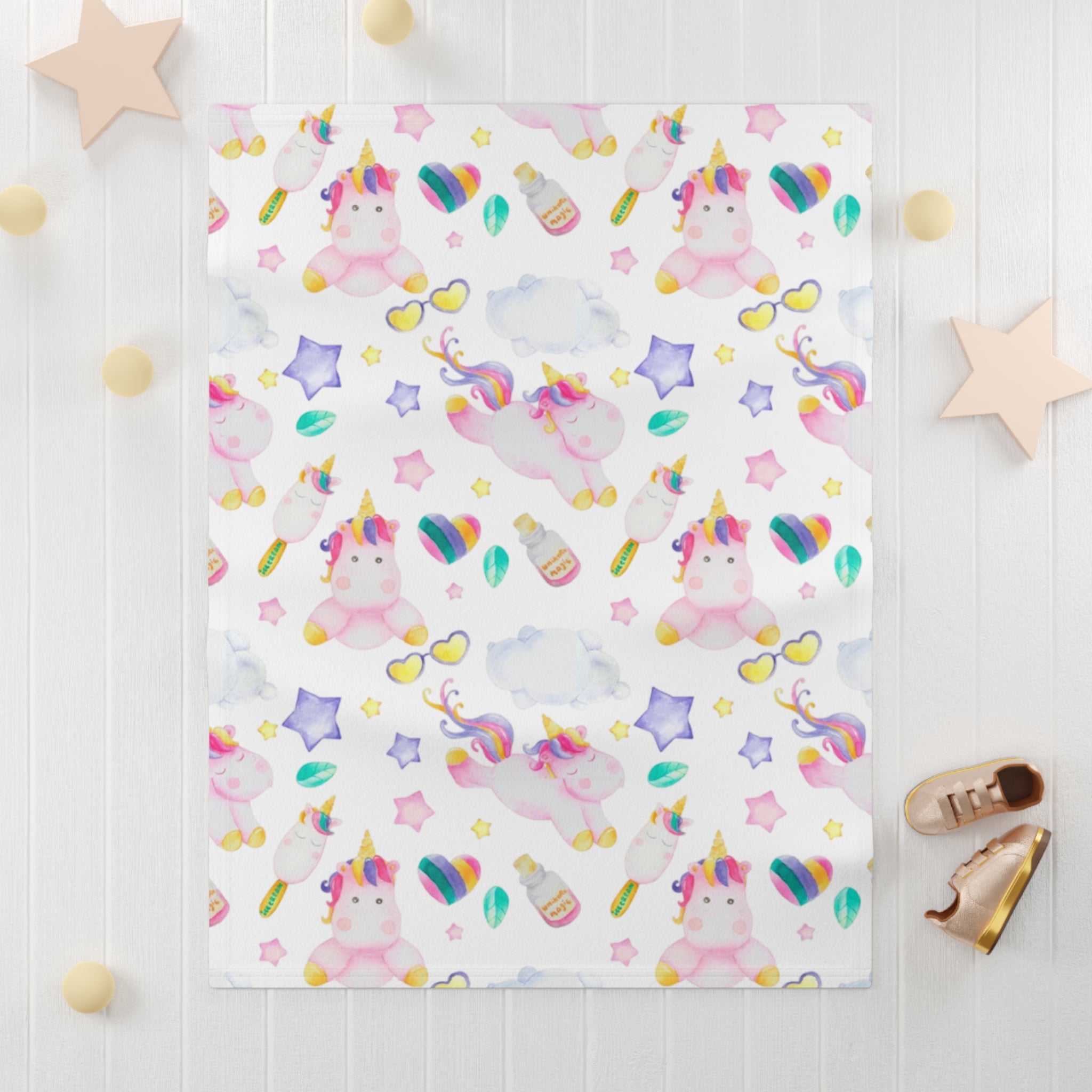 Unicorn Baby Blanket - Cozy Fleece for nurseries, Baby Showers, Kids' Rooms, Birthdays, Soft Throw for Little Ones, Adorable Nursery Decor