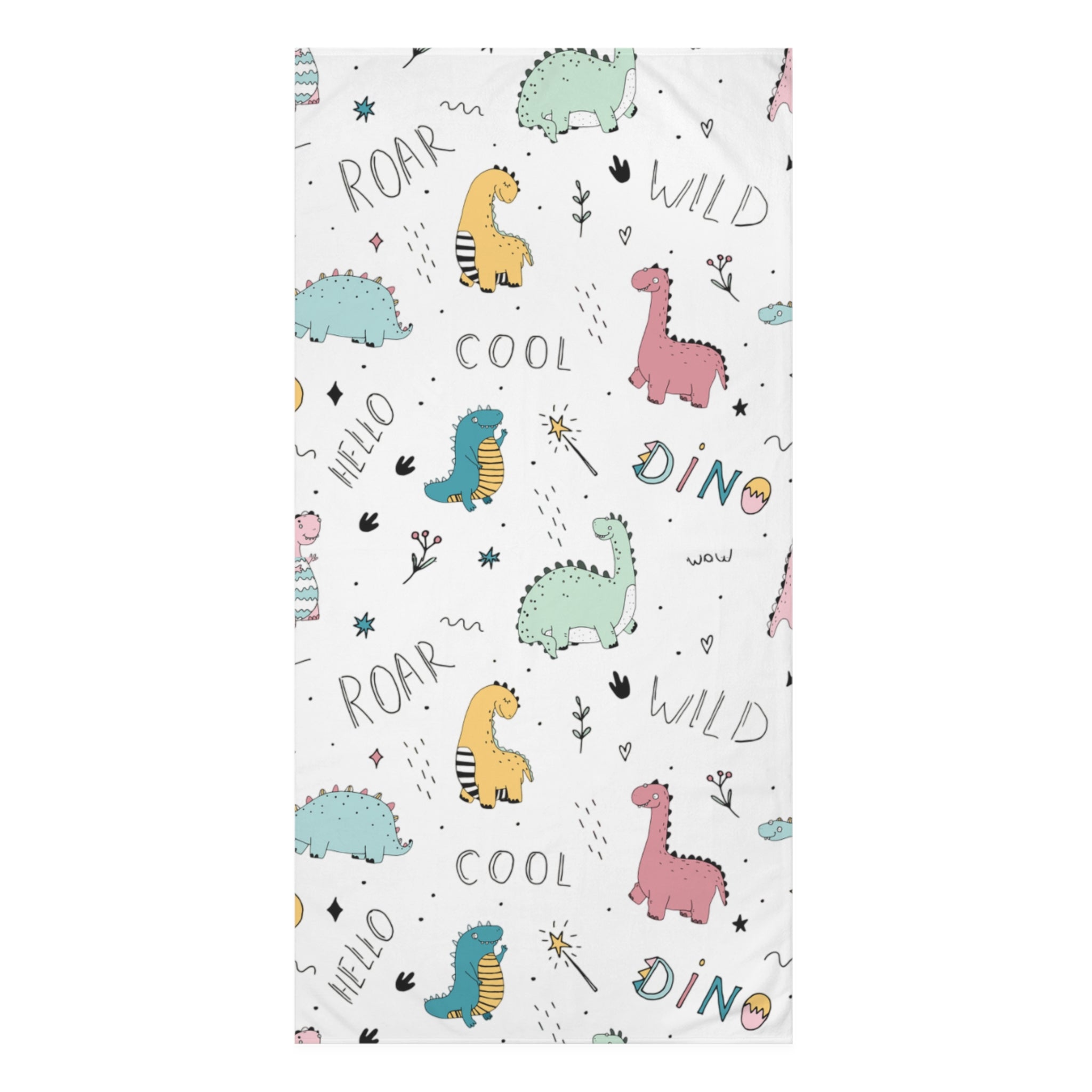 Dinosaur Print Mink-Cotton Towel - Kids Bath Towel, Cute Bath Towel, Kids Beach Towel, Fun Towel for Baby Showers, Dinosaur Themed Gift