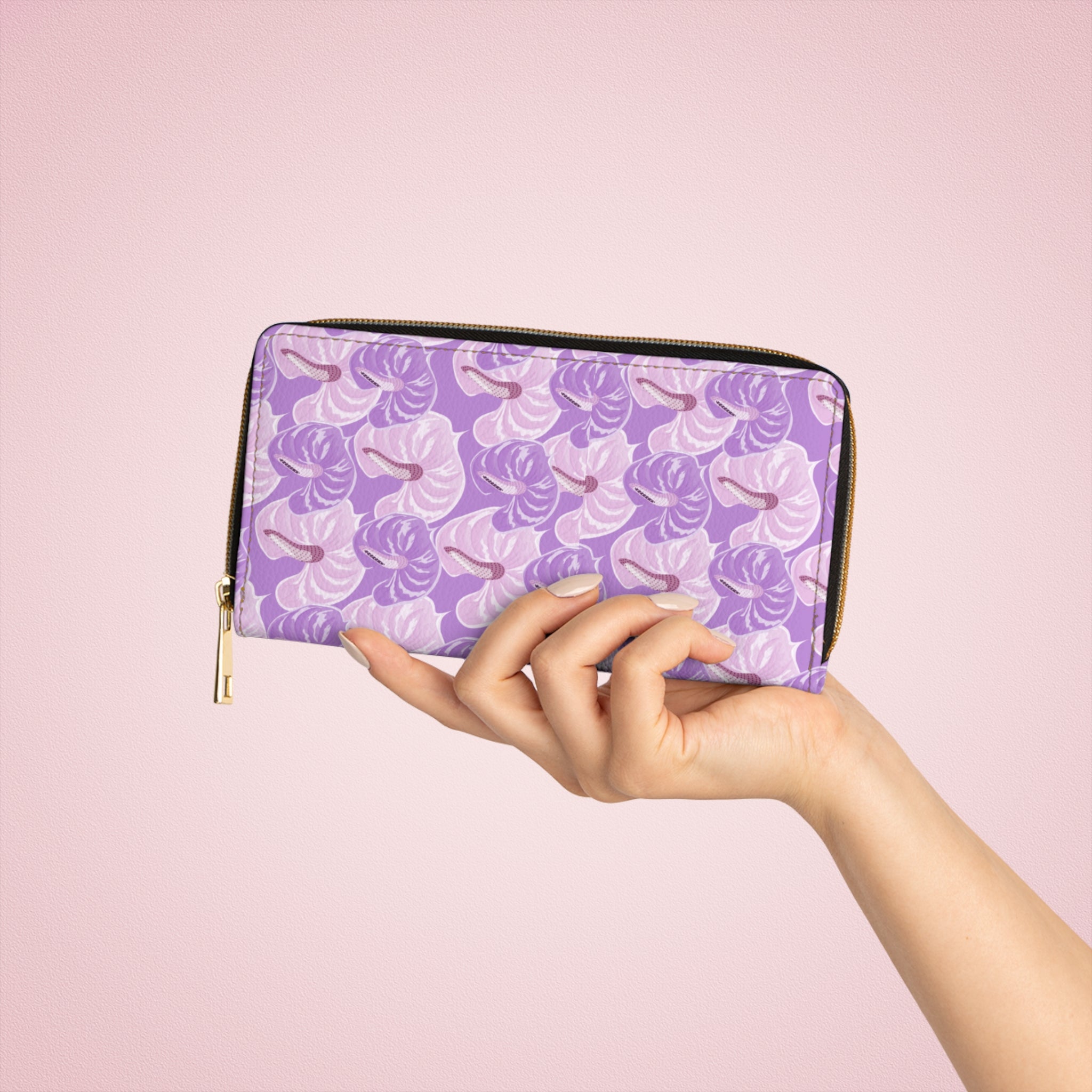 Hawaiian Elegant Floral Zipper Wallet | Trendy Purse, Gift for Her, Fashion Accessory, Wallet for Travel, Organizer for Essentials