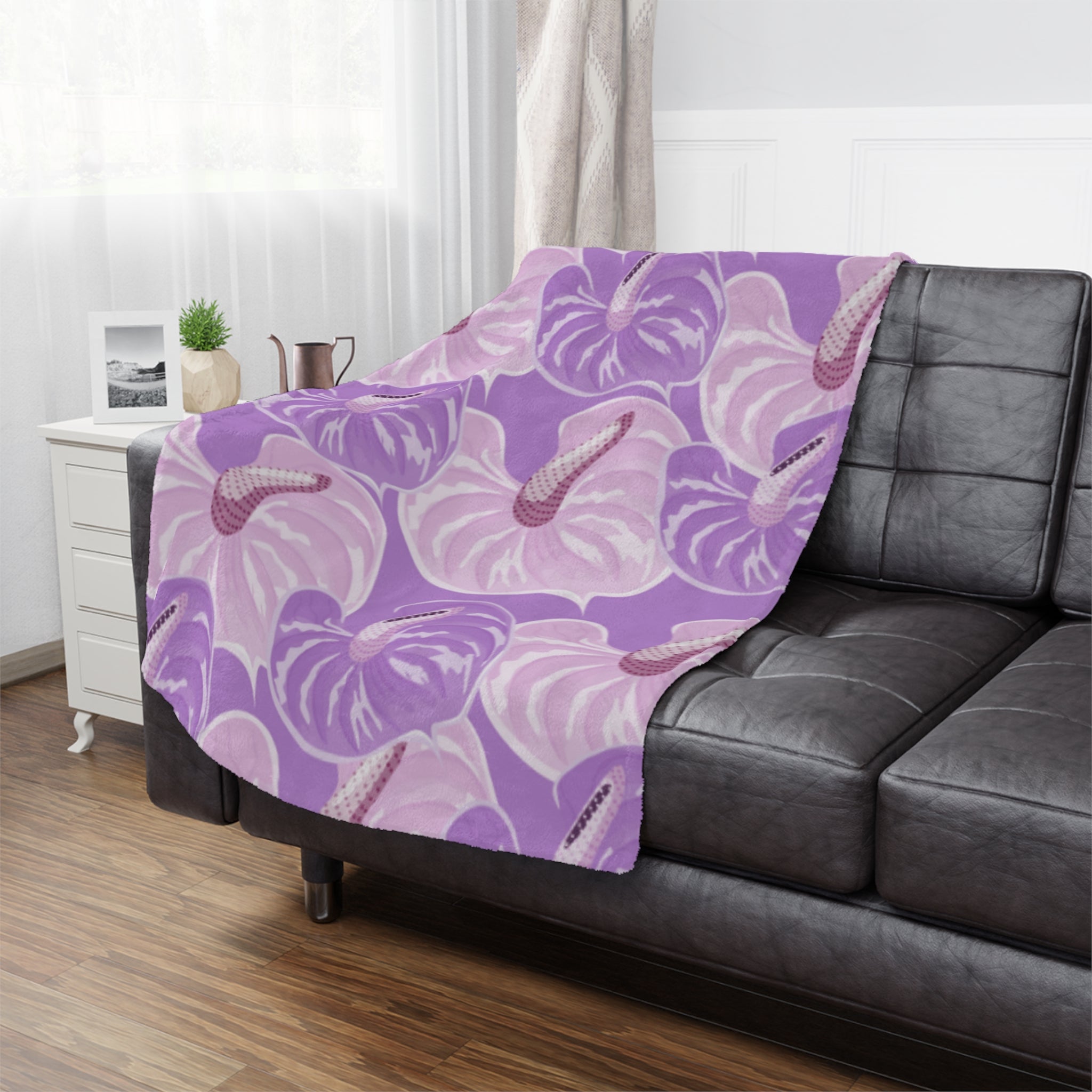 Lavender Floral Minky Blanket, Cozy Throw for Kids, Soft Baby Blanket, Flower Pattern Blankie, Perfect Gift for Girls