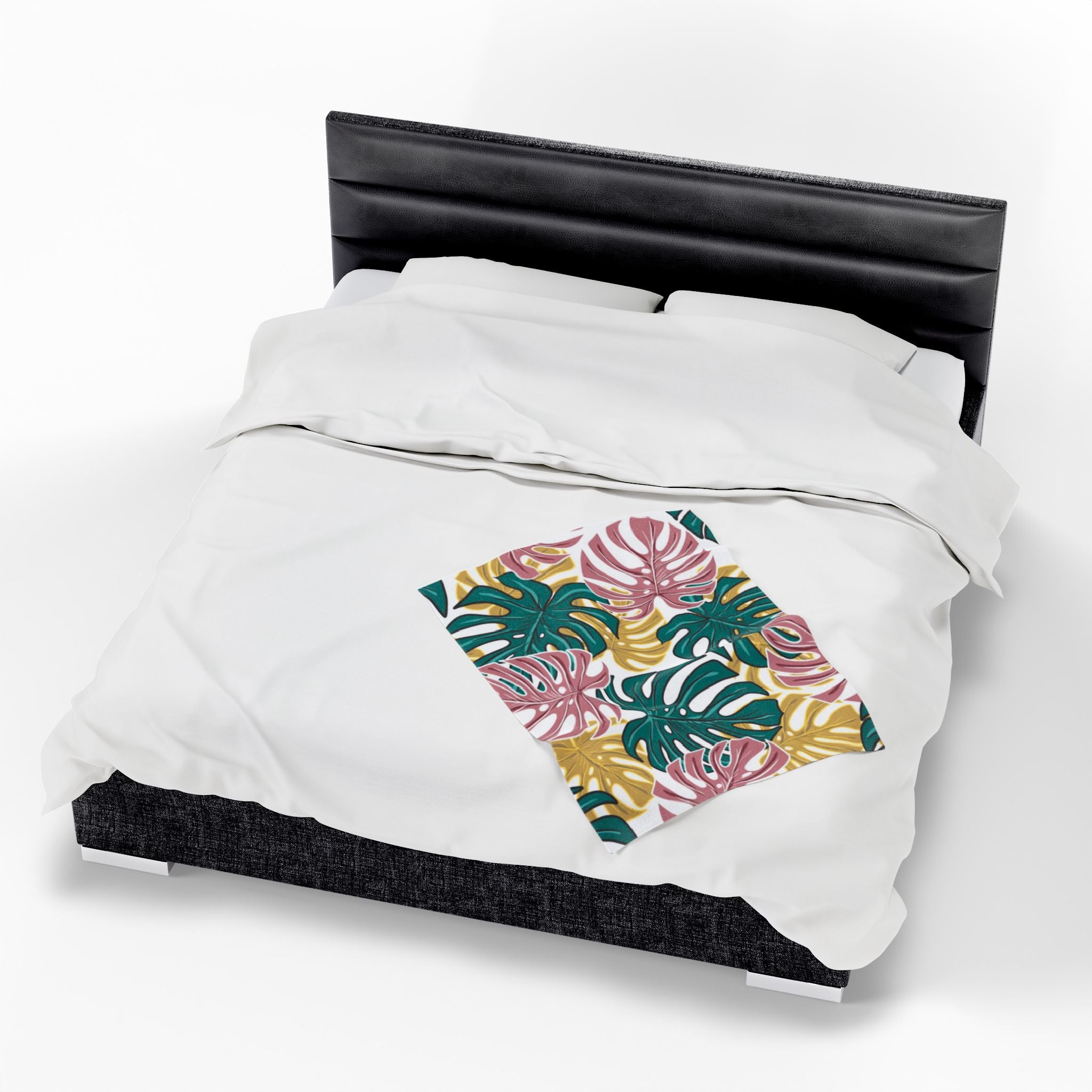 Tropical Velveteen Plush Blanket | Soft & Cozy Throw for Relaxation, Home Decor, Gift, Tropical Vibe, Indoor Comfort, Every Season