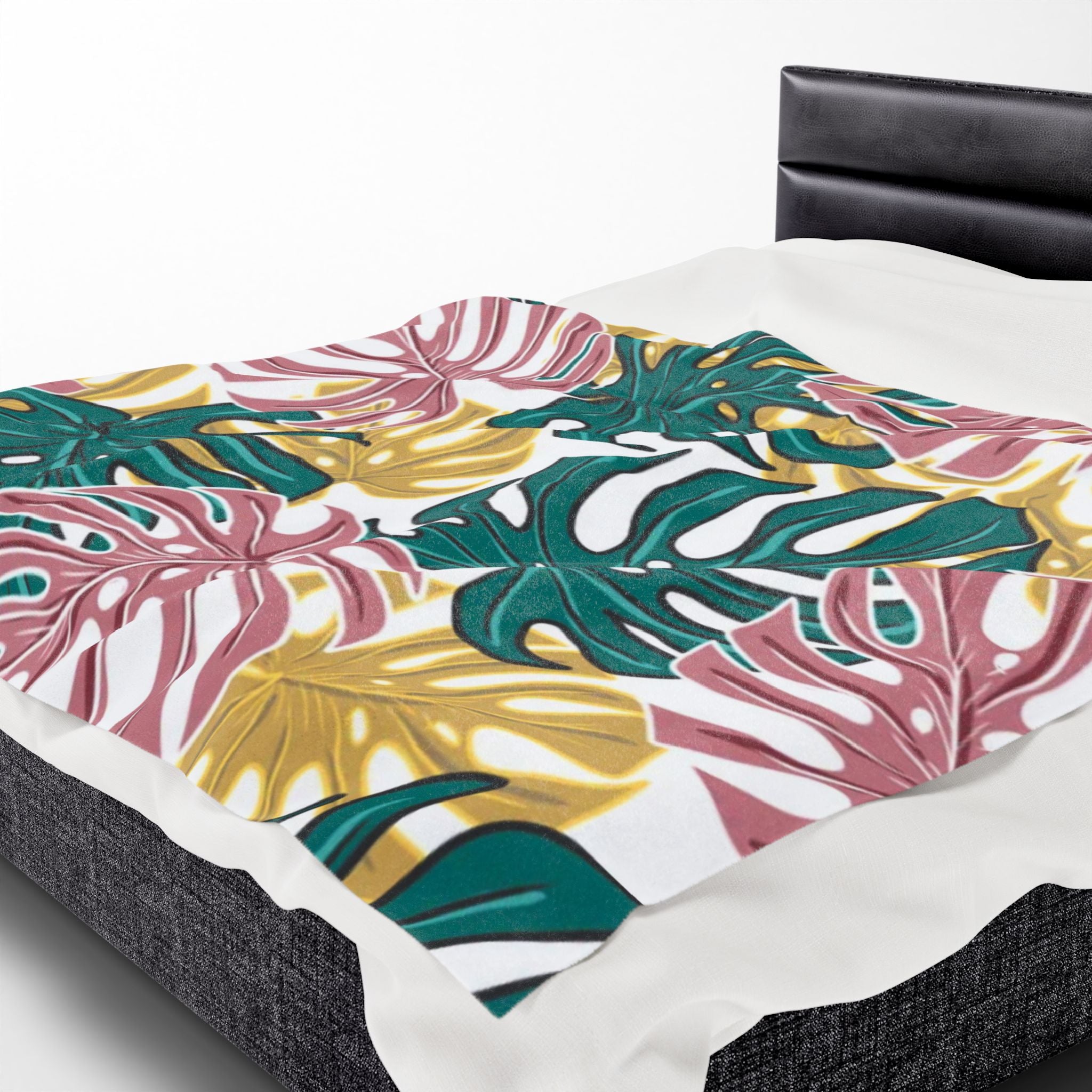 Tropical Velveteen Plush Blanket | Soft & Cozy Throw for Relaxation, Home Decor, Gift, Tropical Vibe, Indoor Comfort, Every Season