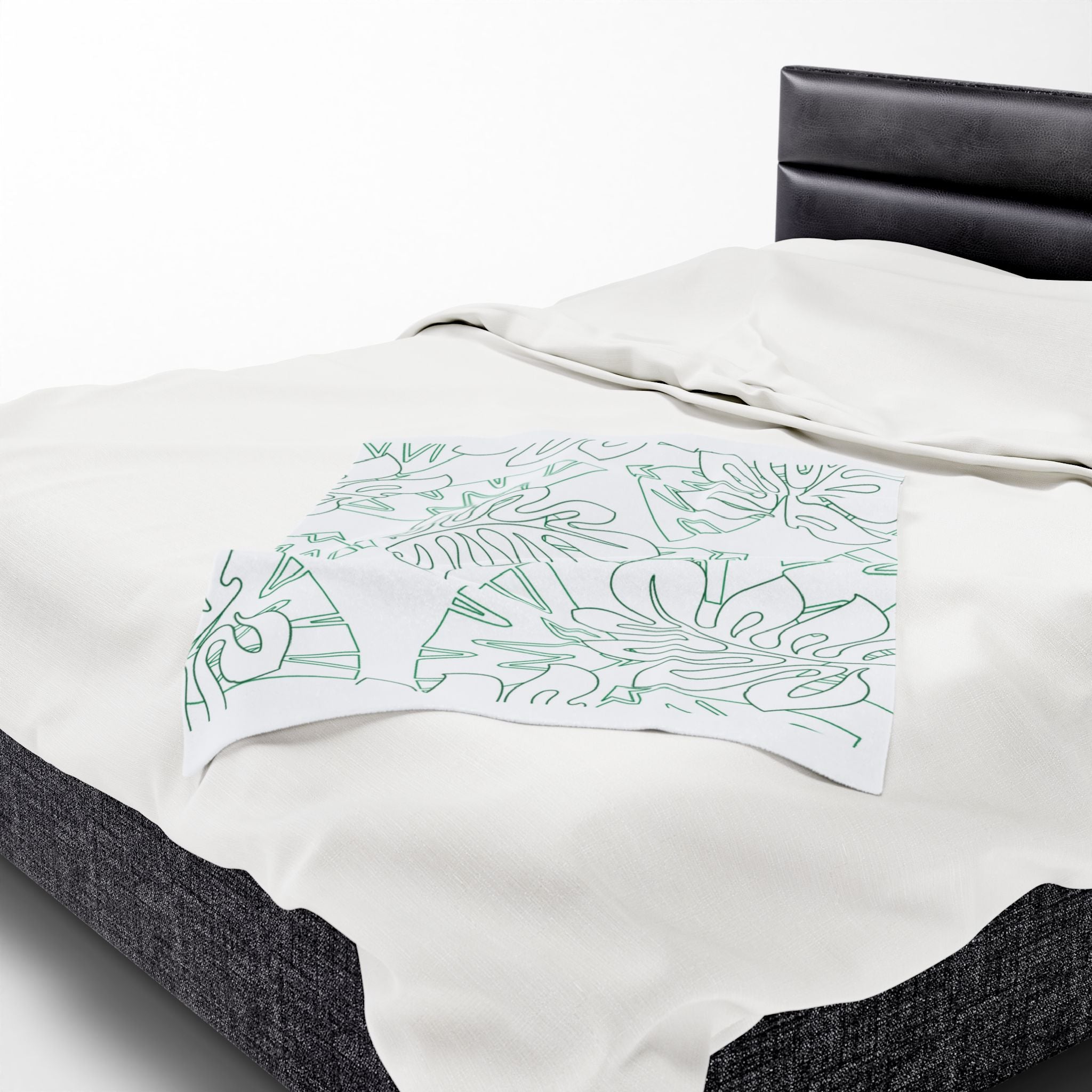 Tropical Leaves Plush Blanket - Cozy, Soft, Decorative Throw for Home, Gift for Her, Summer Vibes, Relaxation Decor