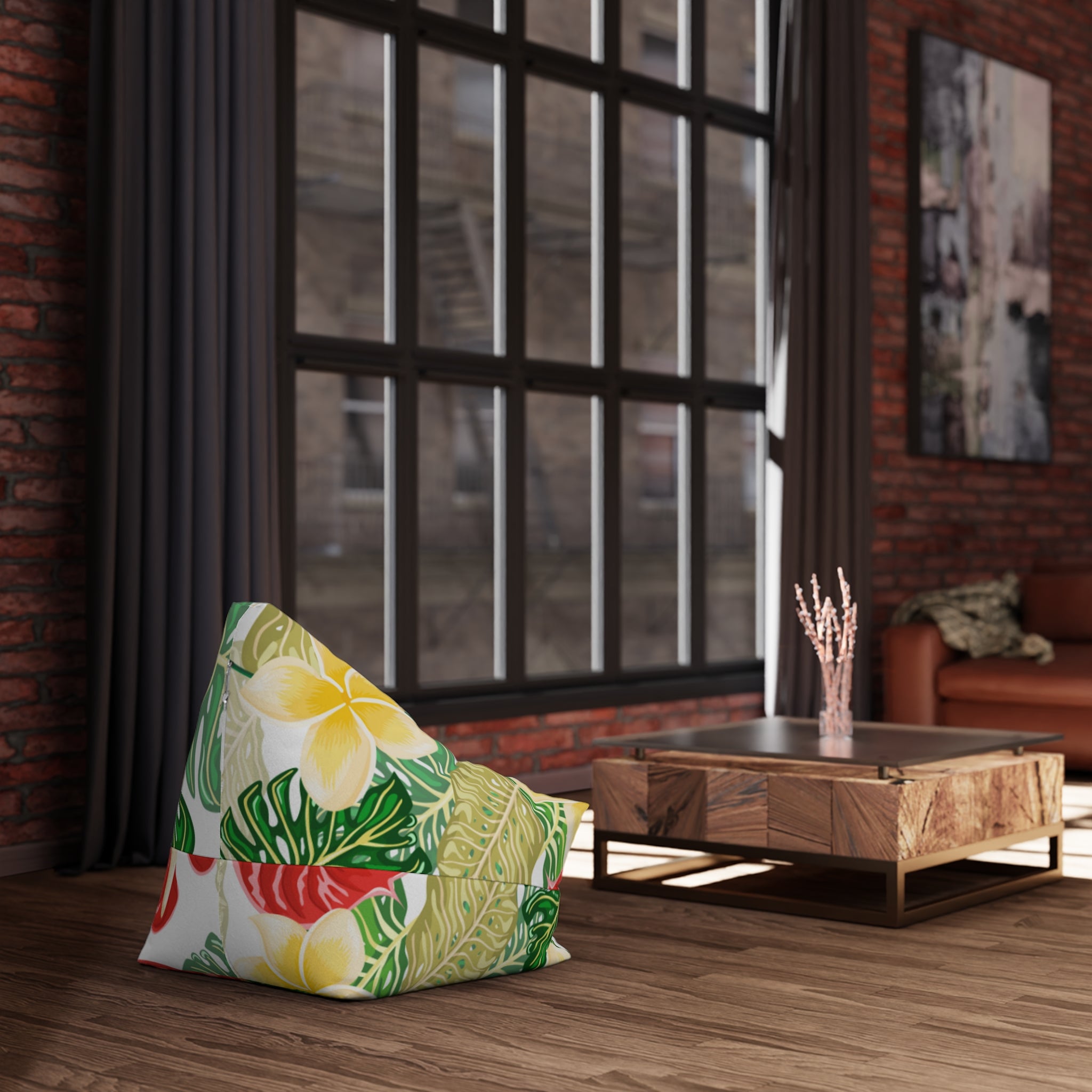 Tropical Bean Bag Chair Cover, Indoor Lounger, Fun Home Decor, Cozy Reading Nook, Summer Vibes, Gift for Kids