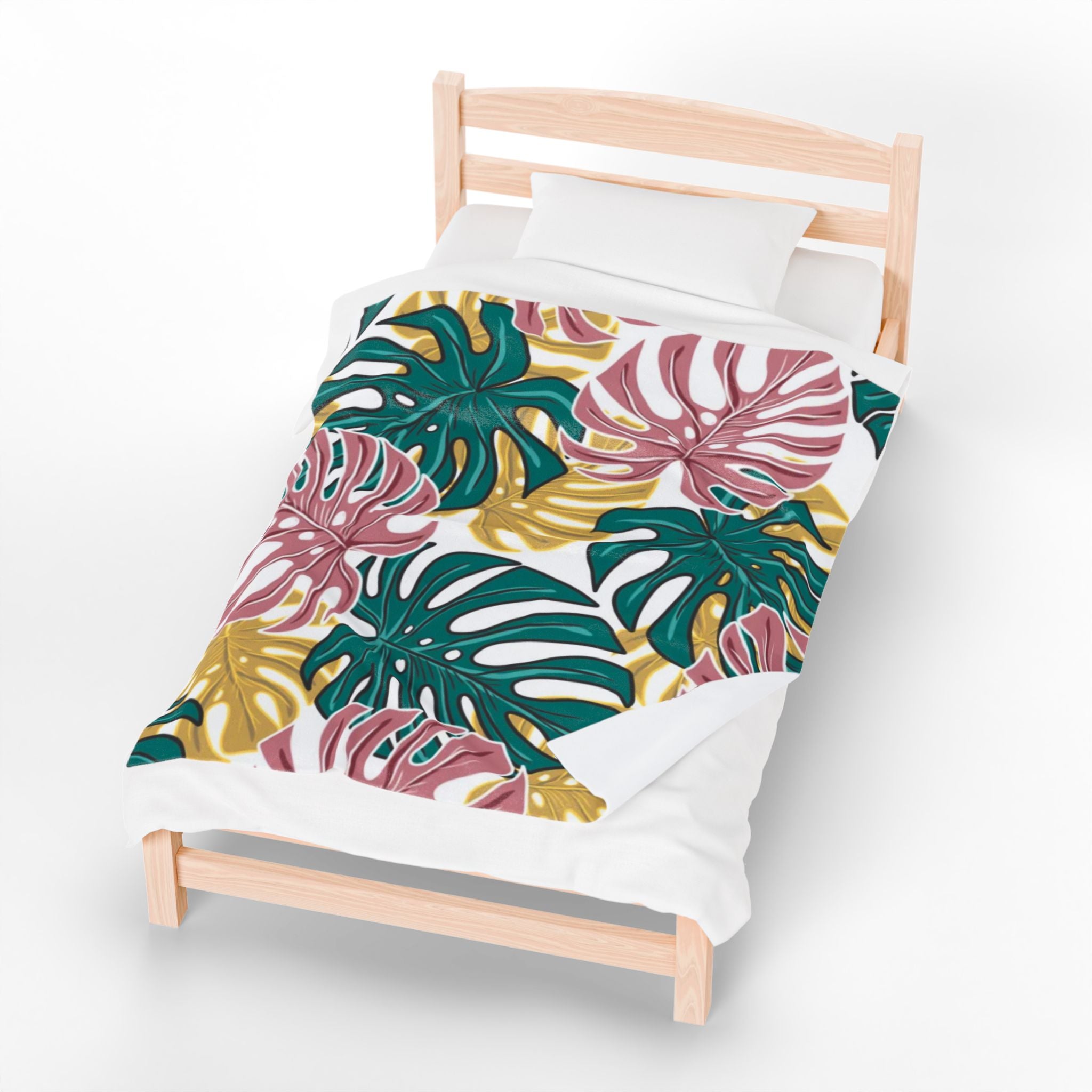 Tropical Velveteen Plush Blanket | Soft & Cozy Throw for Relaxation, Home Decor, Gift, Tropical Vibe, Indoor Comfort, Every Season