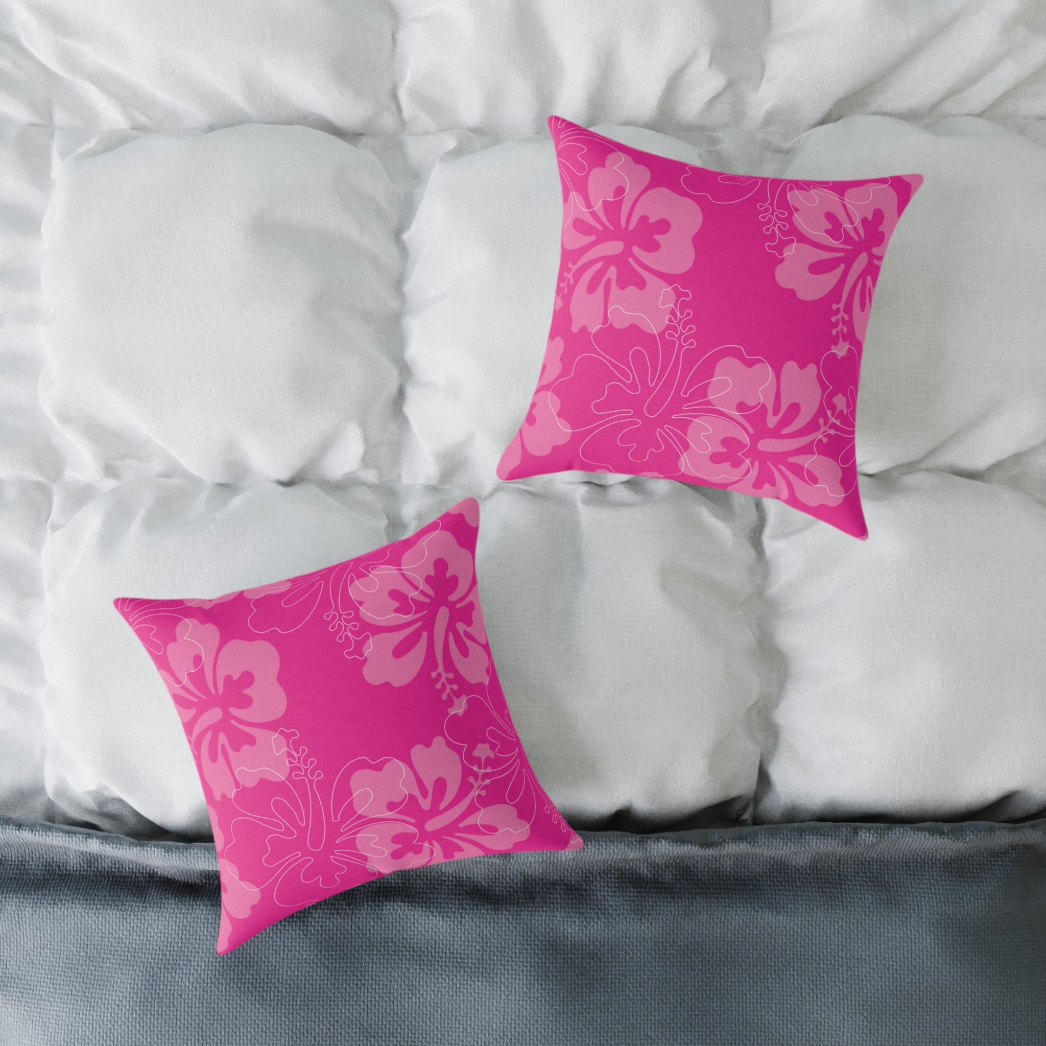Vibrant Floral Throw Pillow – Bright Pink Decor for Home, Gifts, Weddings, Beach House, Tropical Vibe, Cozy Accent