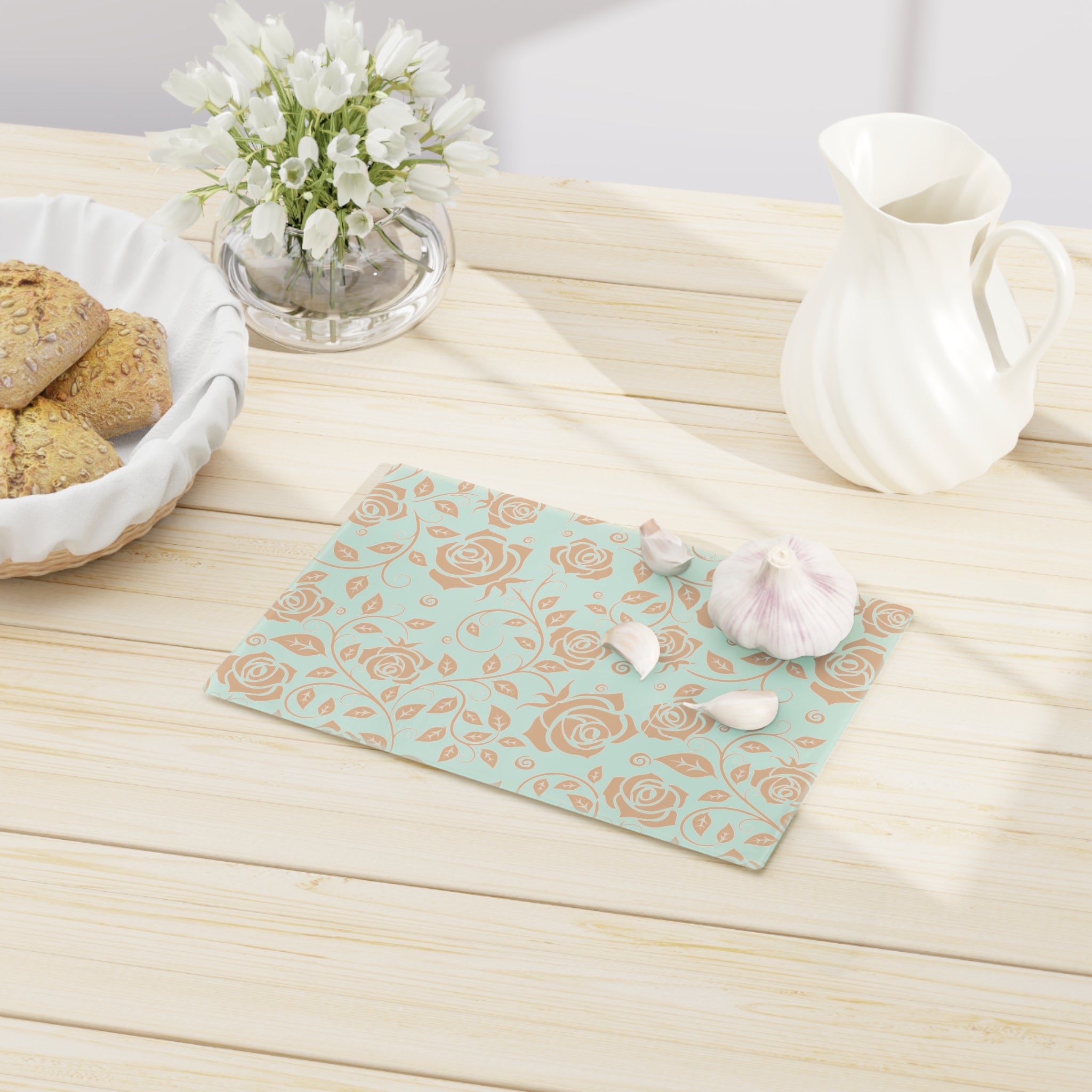 Elegant Floral Cutting Board - Kitchen Decor, Housewarming Gift, Wedding Present, Culinary Accessory, Vintage Style