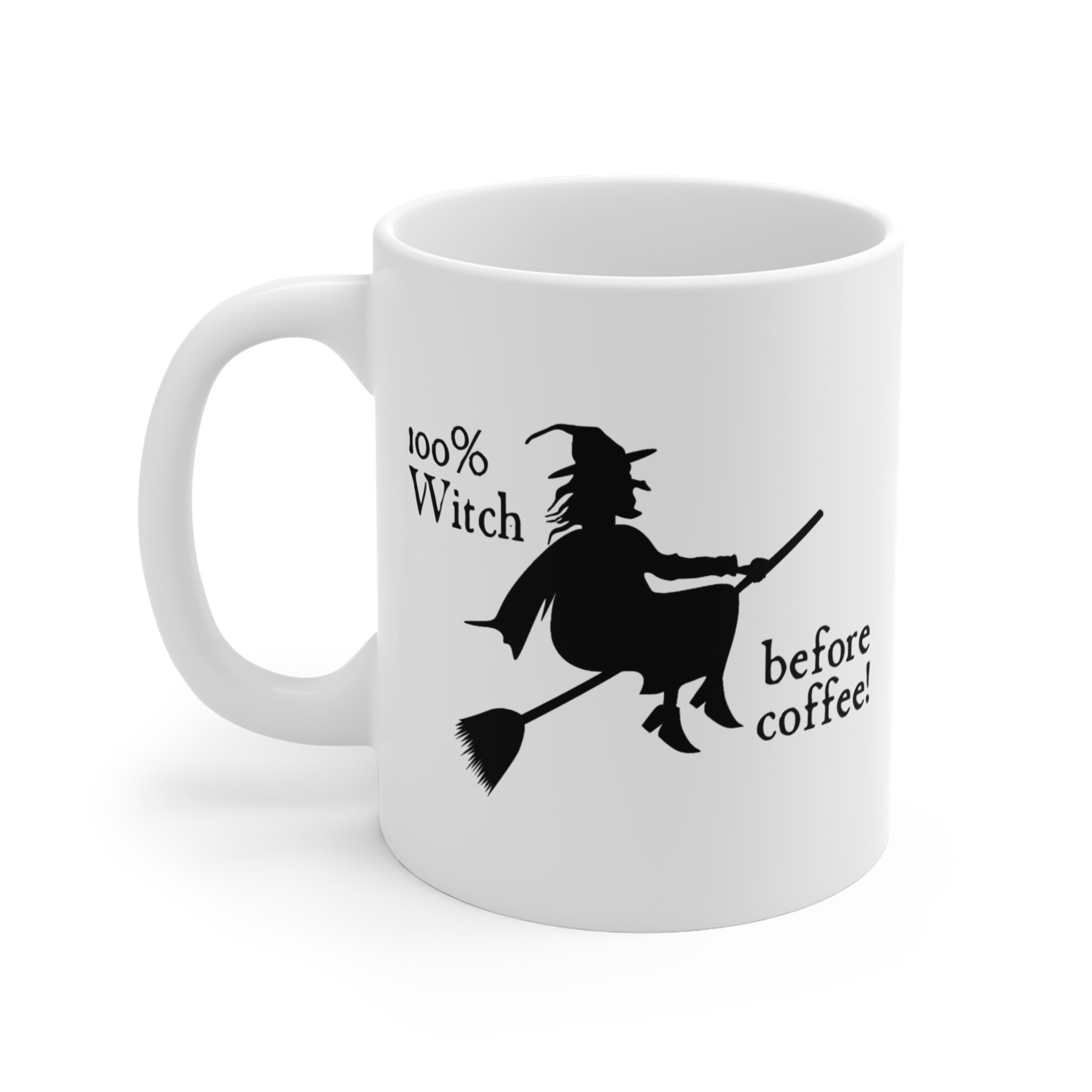 Witch Coffee Mug | 100% Witch Before Coffee | Halloween Gift, Funny Mug, Tea Cup, Unique Kitchen Decor, Gift for Witches
