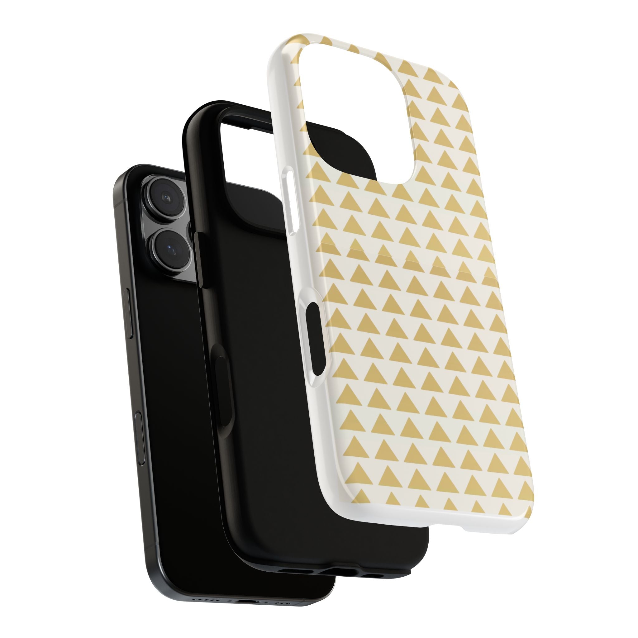Gold Triangle Phone Case, Chic Phone Cover, Stylish Phone Accessory, Unique Gift for Tech Lovers, Durable Phone Protector