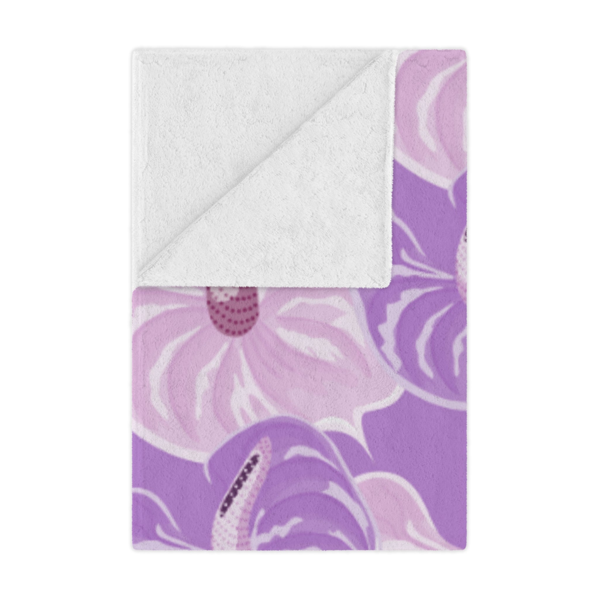 Lavender Floral Minky Blanket, Cozy Throw for Kids, Soft Baby Blanket, Flower Pattern Blankie, Perfect Gift for Girls