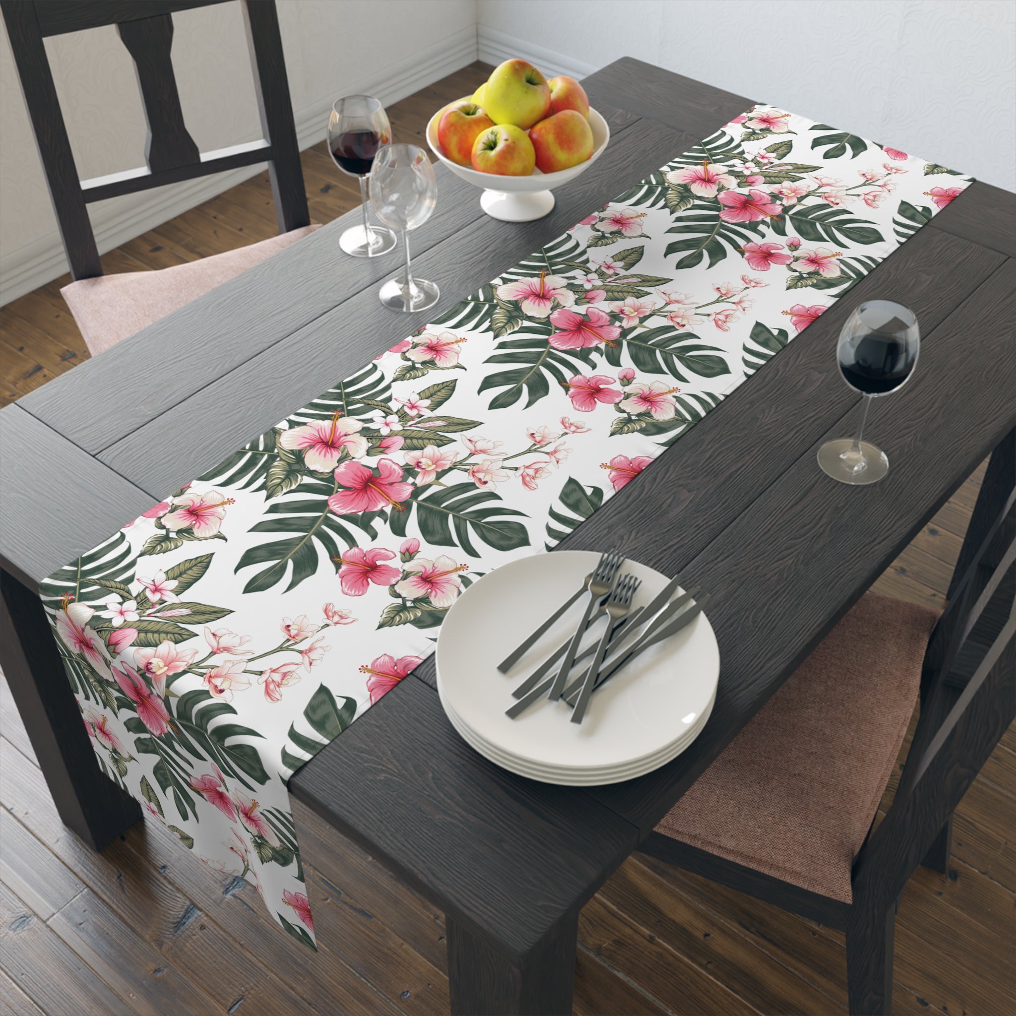 Floral Table Runner, Tropical Decor, Dining Table Centerpiece, Bohemian Home Accessories, Wedding Table Decor, Summer Events