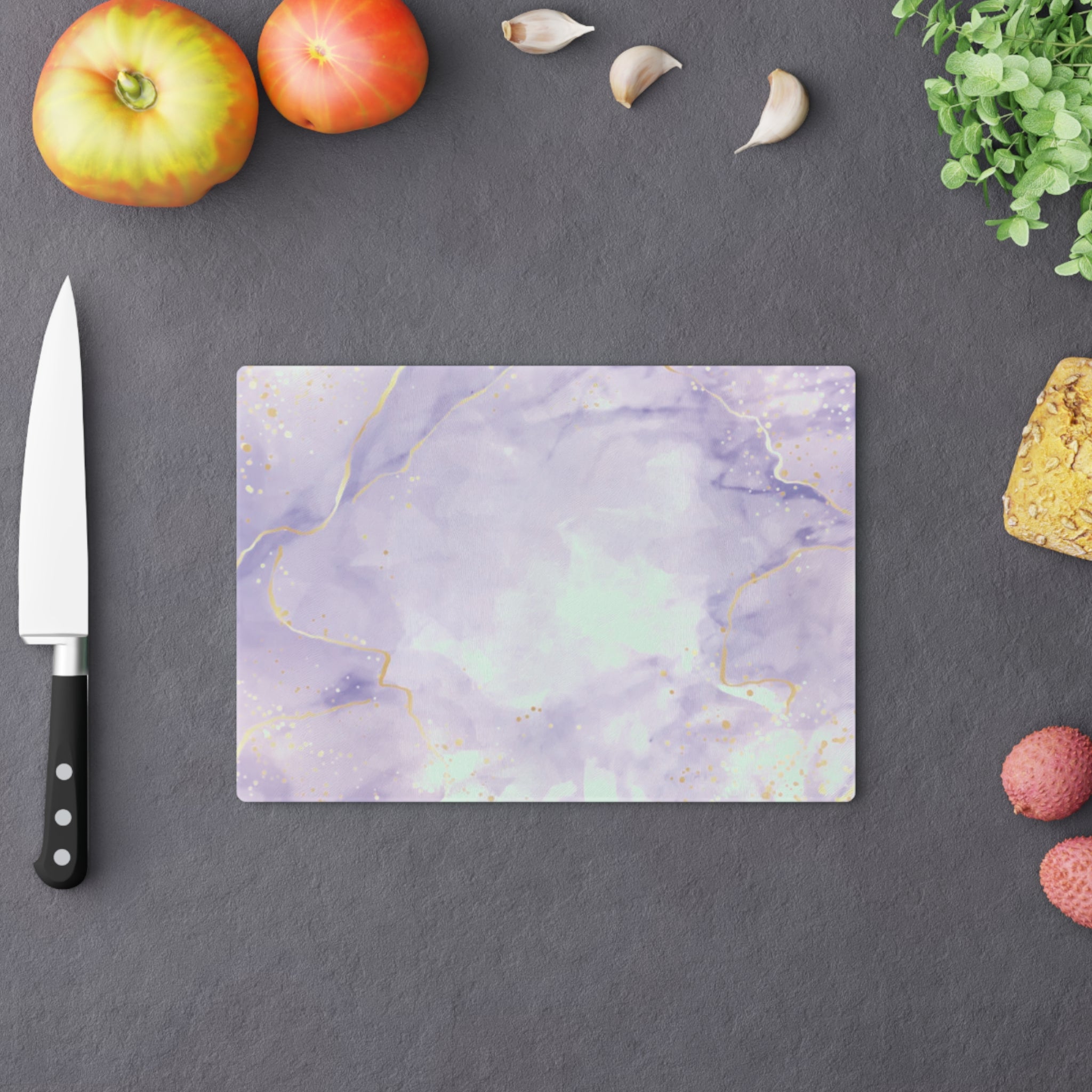 Elegant Marble Cutting Board with Gold Accents, Kitchen Decor, Wedding Gift, Home Cooking, Charcuterie Board