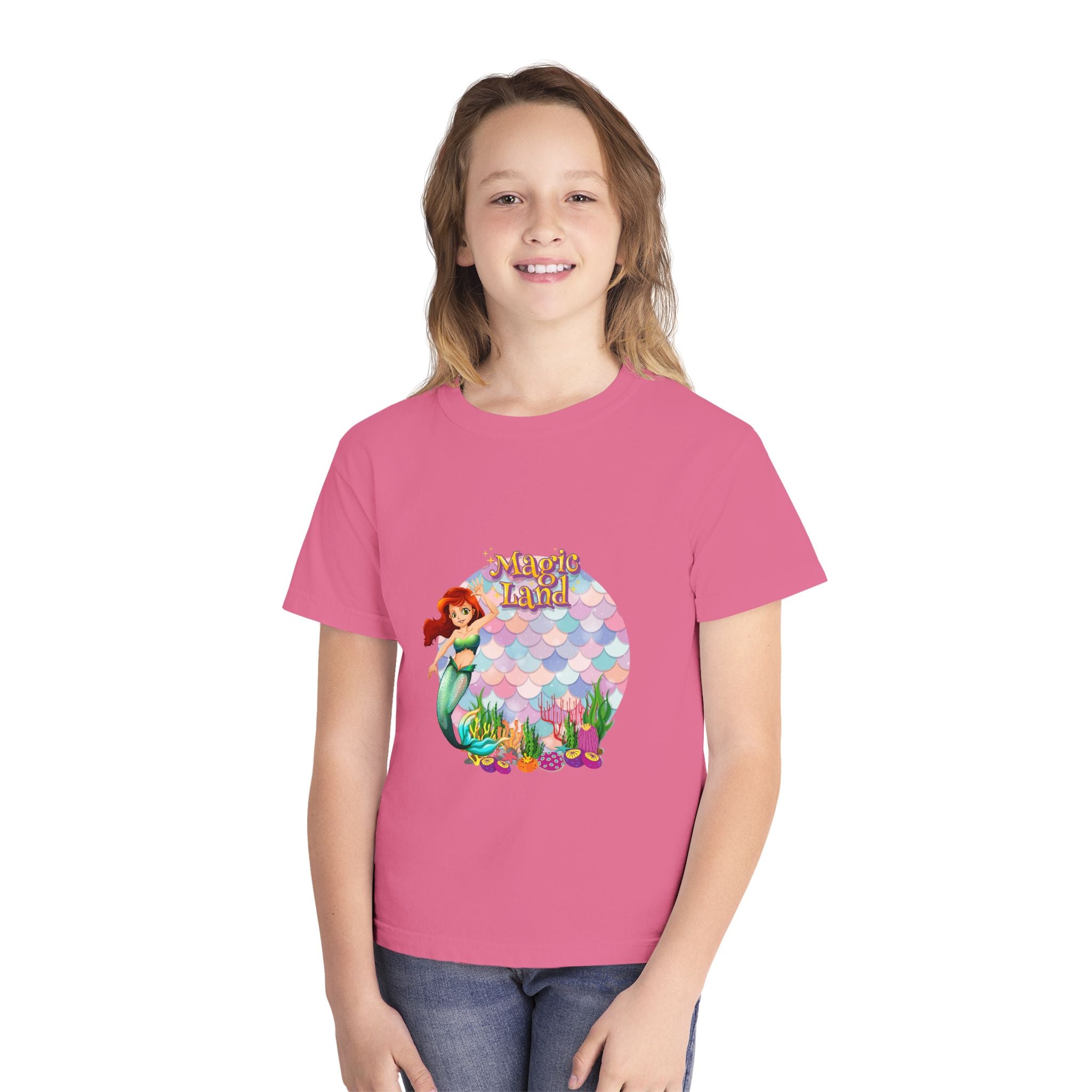 Mermaid Themed Youth Tee - Perfect for Birthdays, Summer Vacations, Beach Days, Parties, and Everyday Wear