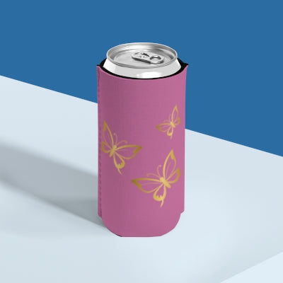 Elegant Butterfly Slim Can Cooler, Summer BBQs, Outdoor Parties, Gifts for Her, Eco-friendly Drink Sleeve