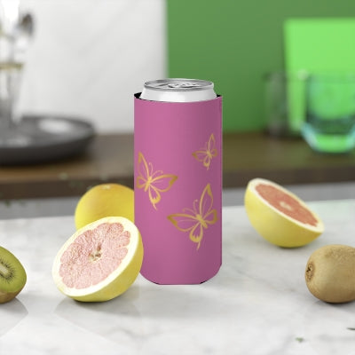 Elegant Butterfly Slim Can Cooler, Summer BBQs, Outdoor Parties, Gifts for Her, Eco-friendly Drink Sleeve