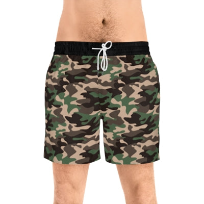 Men's Camouflage Swim Shorts, Trendy Beachwear for Summer, Pool Party Must-Have, Vacation Essentials, Outdoor Adventure Gear