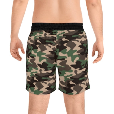 Men's Camouflage Swim Shorts, Trendy Beachwear for Summer, Pool Party Must-Have, Vacation Essentials, Outdoor Adventure Gear