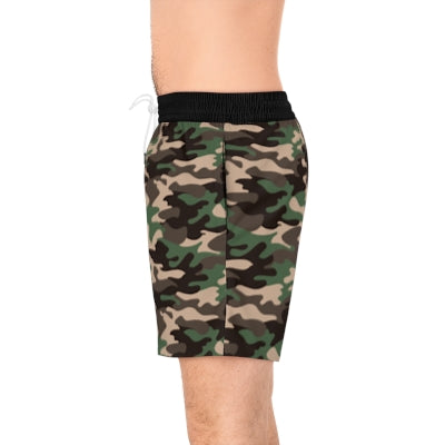 Men's Camouflage Swim Shorts, Trendy Beachwear for Summer, Pool Party Must-Have, Vacation Essentials, Outdoor Adventure Gear