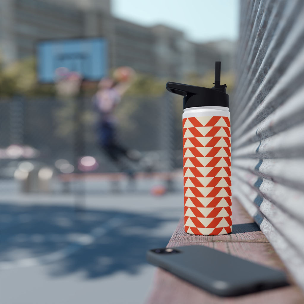 Geometric Motivational Stainless Steel Water Bottle, Hydration Gift, Travel Mug, Reusable Water Container, Eco-Friendly Outdoor Bottle