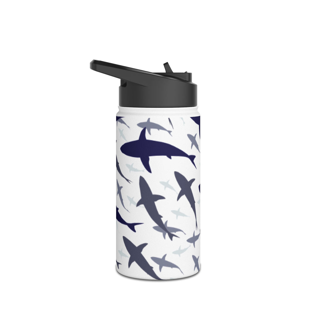 Shark Pattern Stainless Steel Water Bottle | Eco-Friendly Hydration, Summer Beach Days, Gym, Outdoor Adventures, Gift Idea