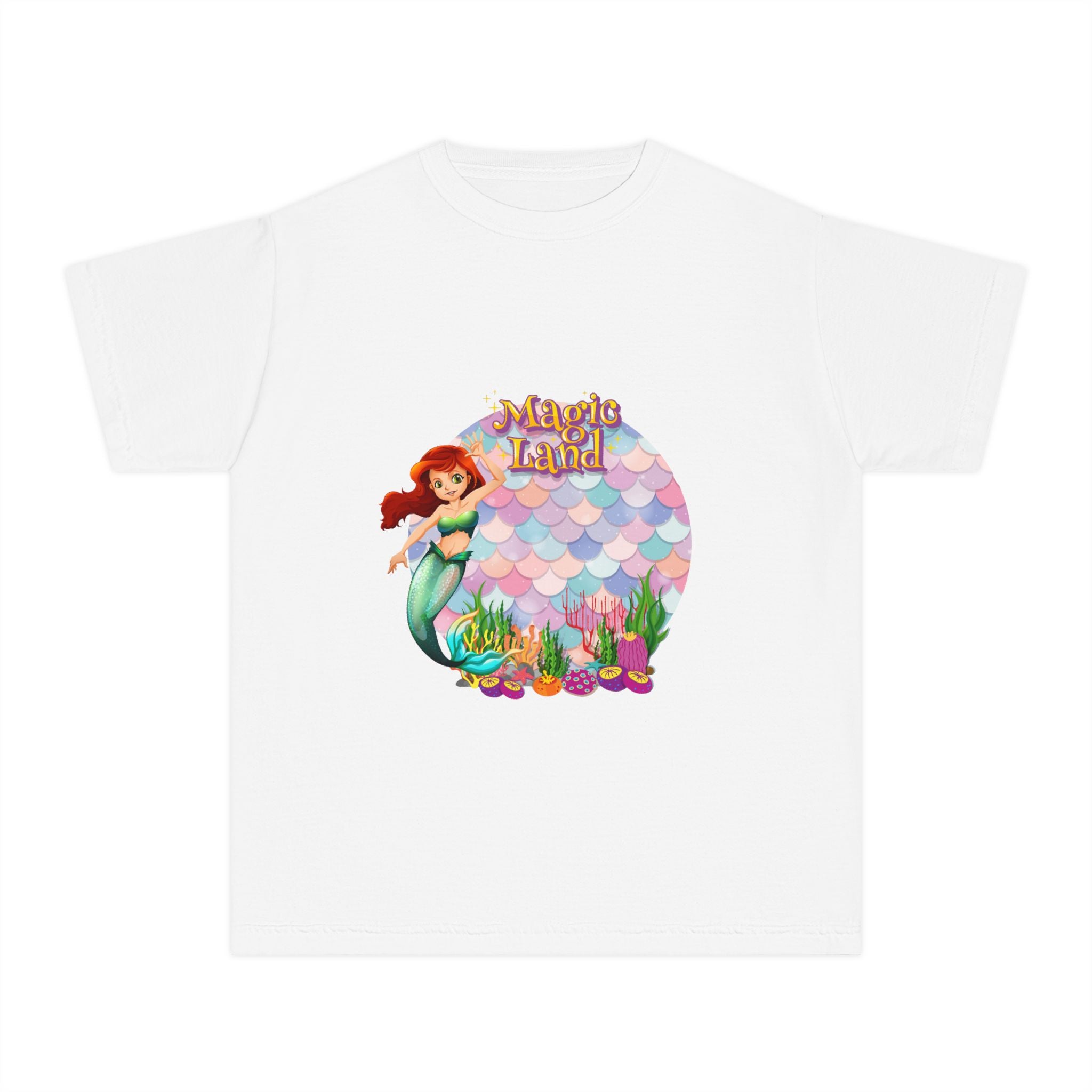 Mermaid Themed Youth Tee - Perfect for Birthdays, Summer Vacations, Beach Days, Parties, and Everyday Wear