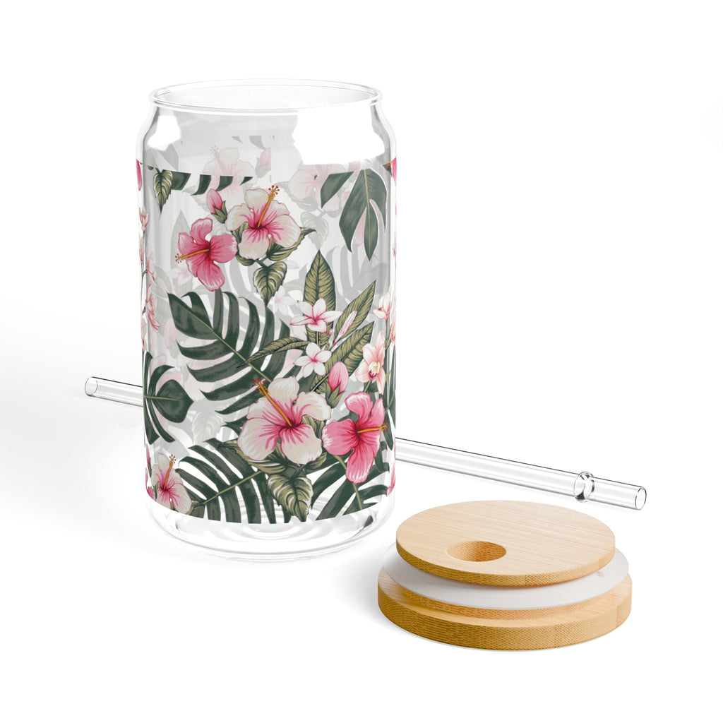 Tropical Sipper Glass with Straw, 16oz - Floral Drinkware for Summer Parties, Eco-Friendly, Perfect Gift for Garden Lovers, Beach [...]