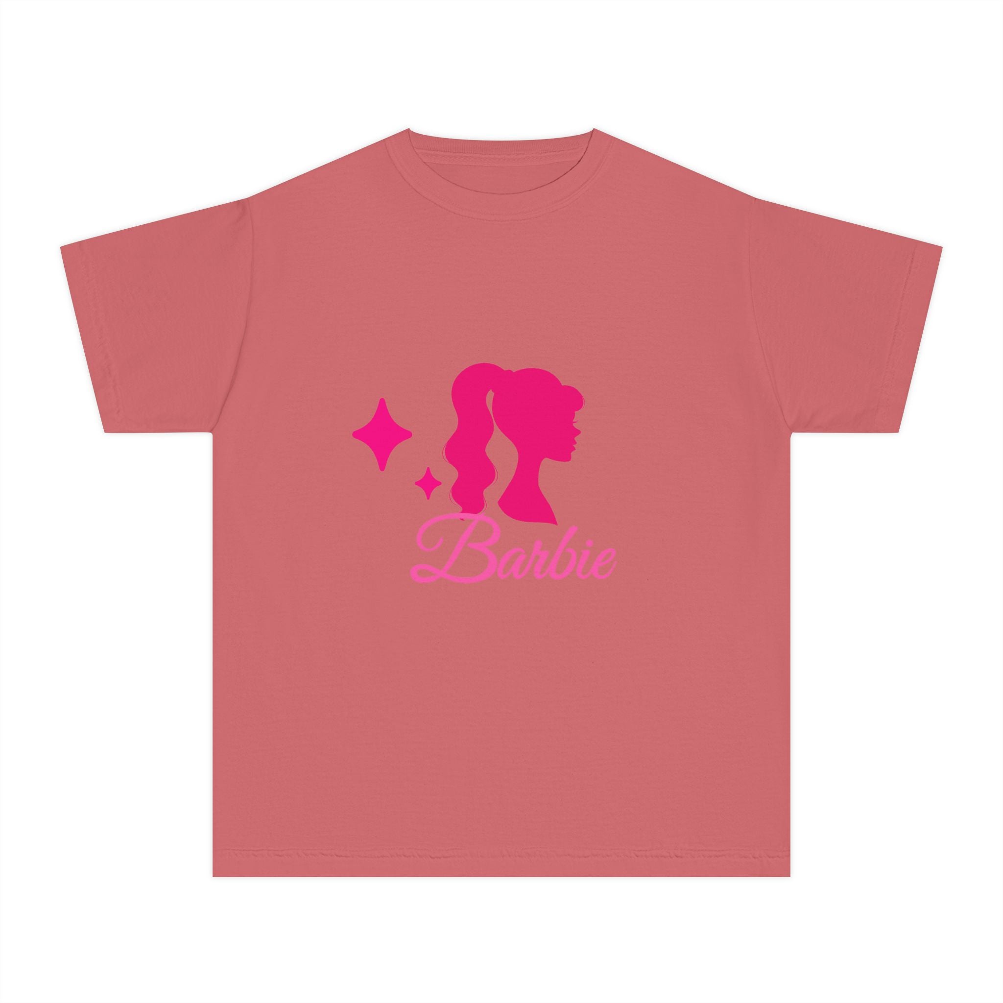 Barbie-Inspired Youth Midweight Tee, Pink Graphic Shirt, Kids Fashion Tee, Birthday Gift, Trendy Youth Apparel, Playful Summer Top