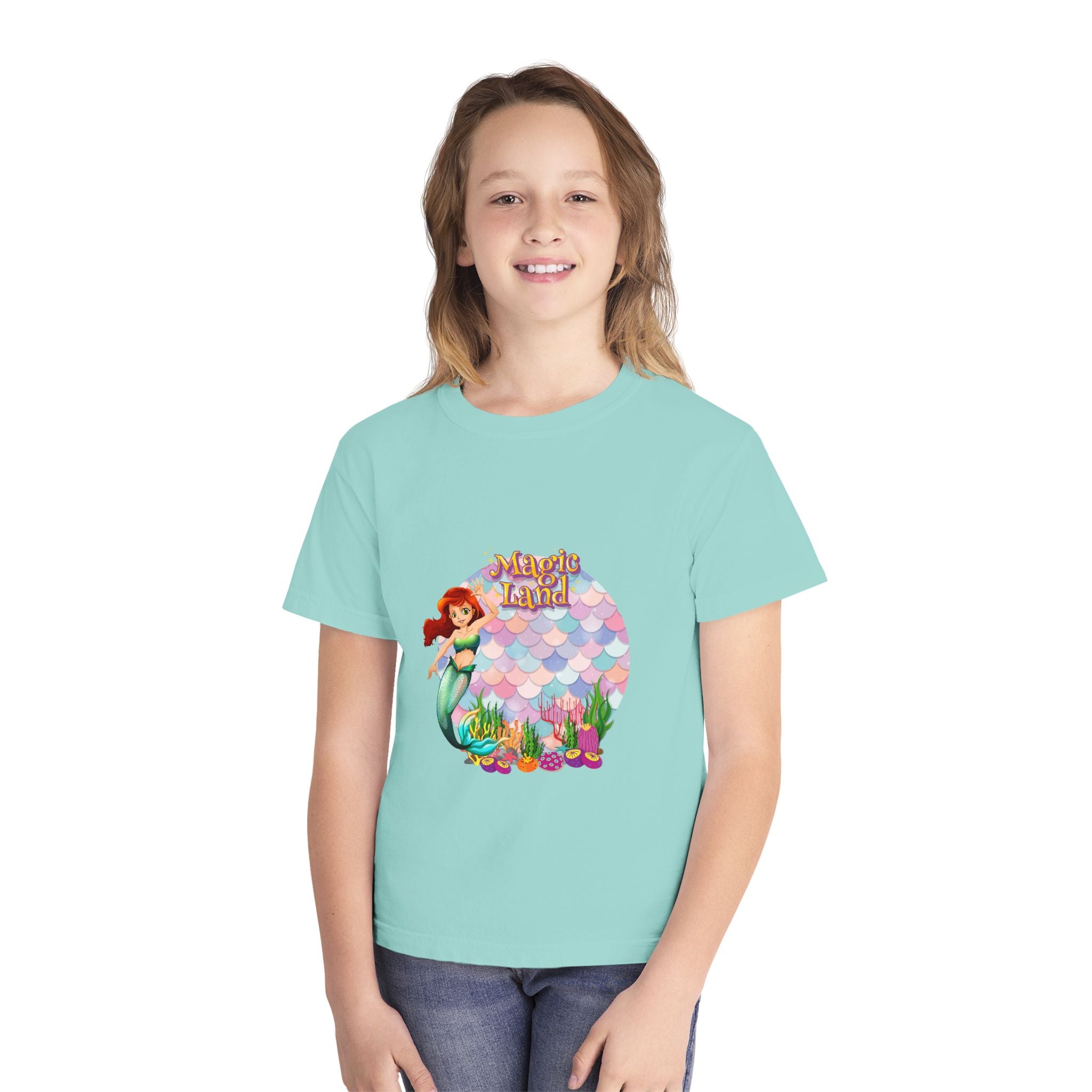 Mermaid Themed Youth Tee - Perfect for Birthdays, Summer Vacations, Beach Days, Parties, and Everyday Wear