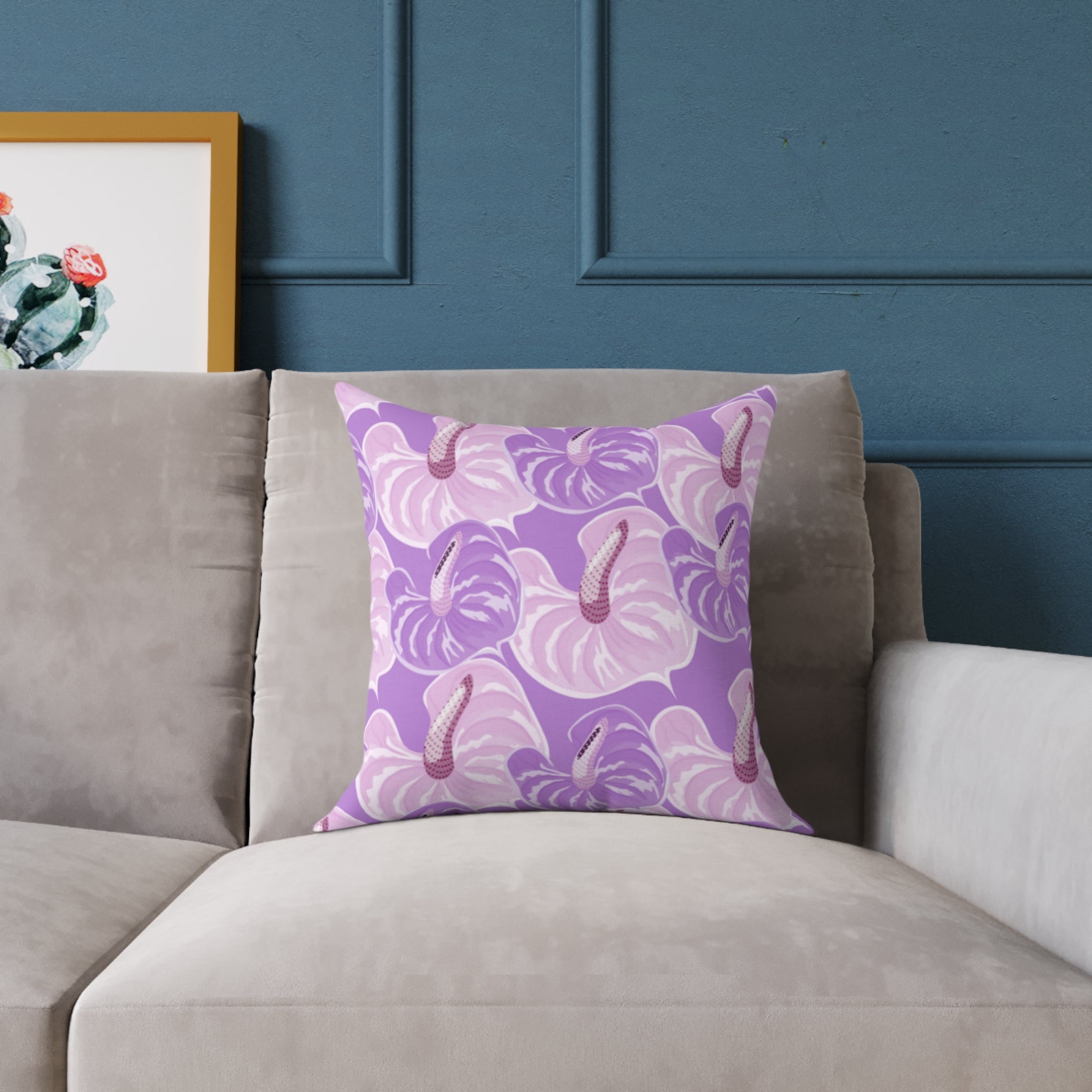 Vibrant Floral Square Pillow, Cozy Home Decor Cushion, Gift for Her, Living Room Accent, Boho Style Pillow