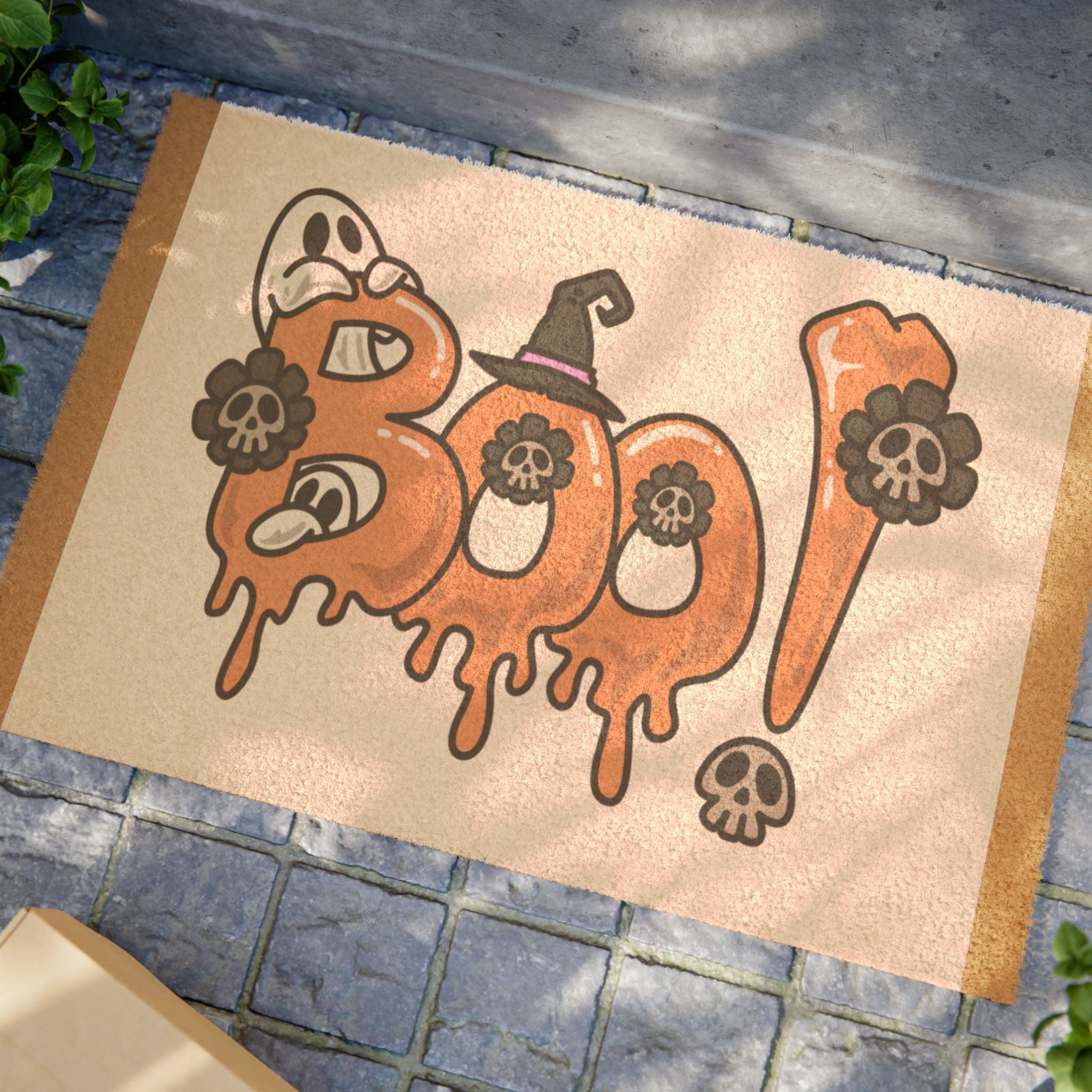 Boo Halloween Doormat, Spooky Entrance Rug, Boo! Welcome Mat, Fall Decorations, Trick or Treat Decor