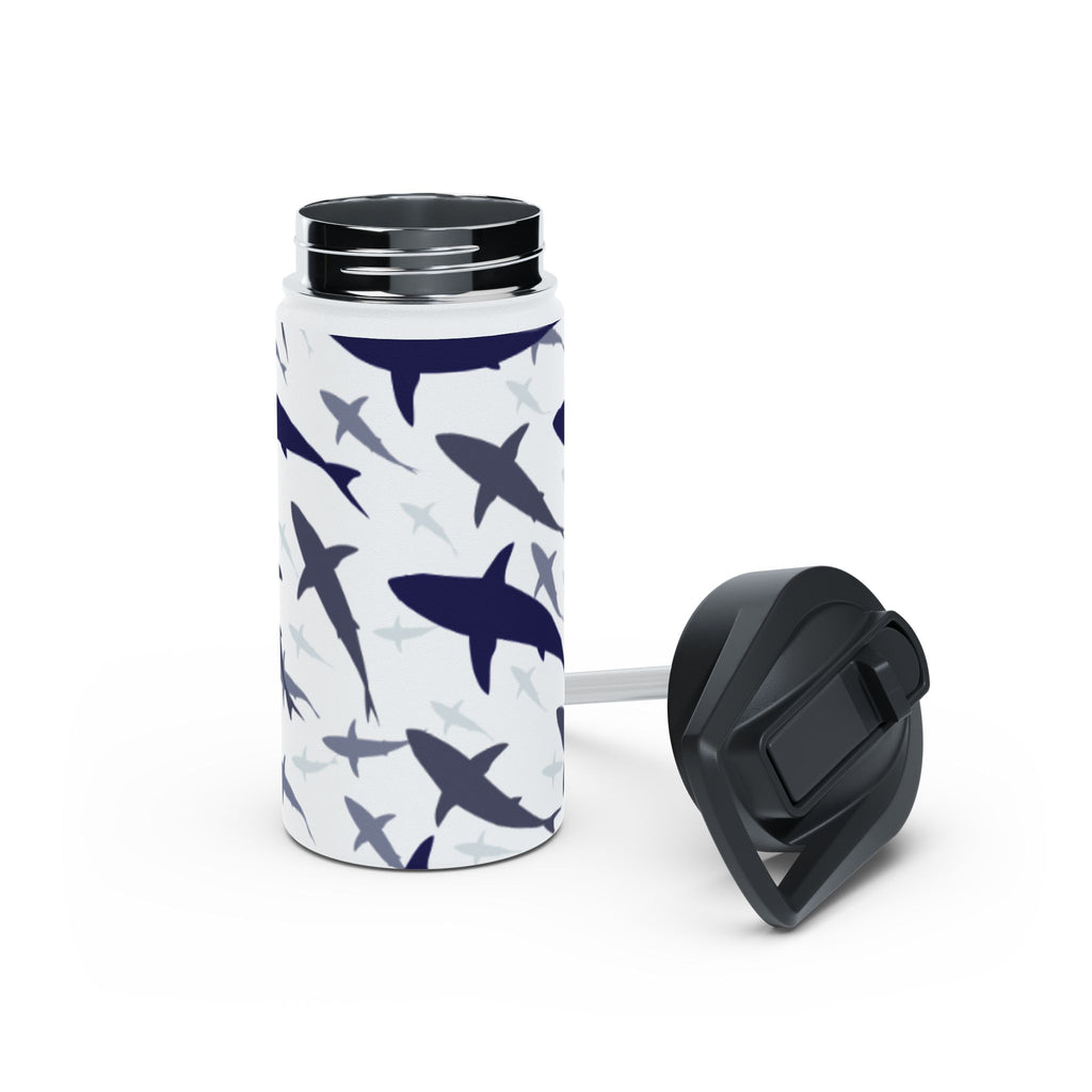 Shark Pattern Stainless Steel Water Bottle | Eco-Friendly Hydration, Summer Beach Days, Gym, Outdoor Adventures, Gift Idea
