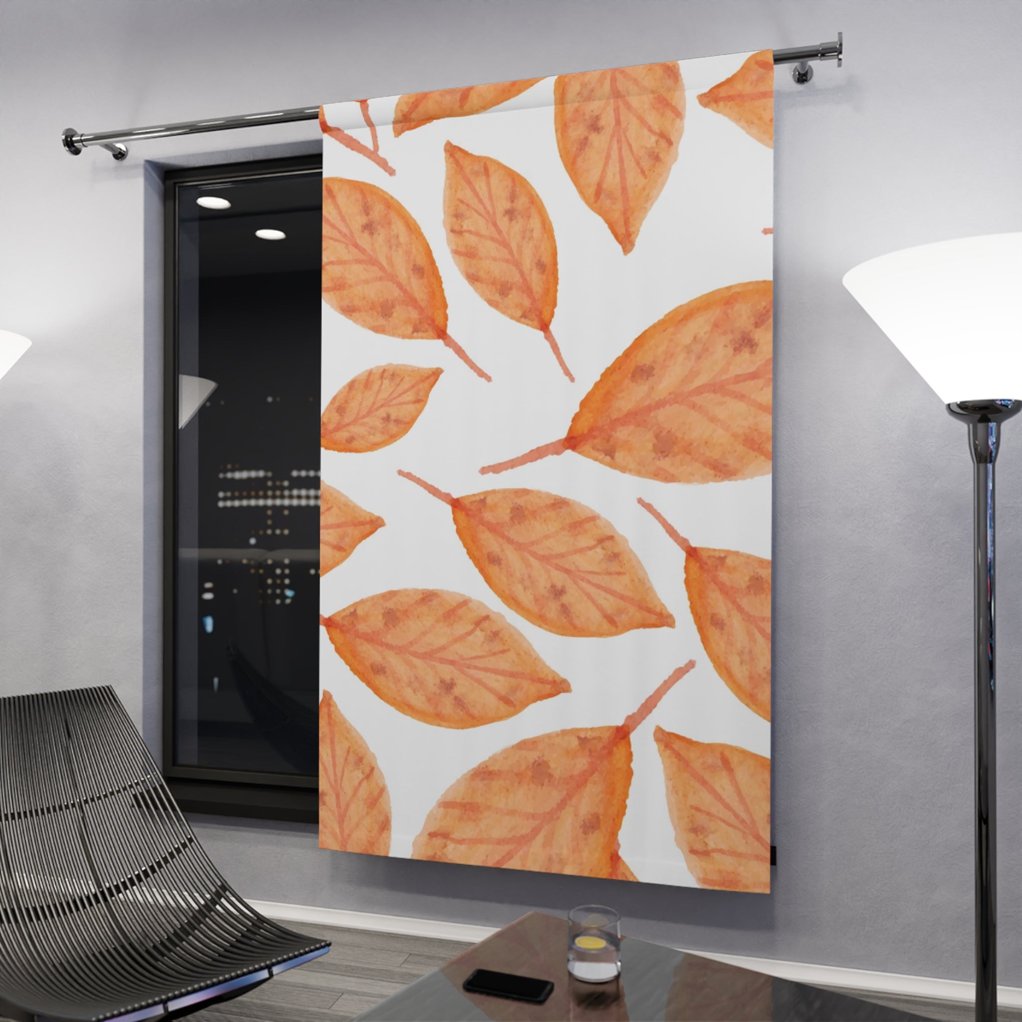 Autumn Leaves Window Curtain, Fall Decor, Home Aesthetic, Living Room Accessory, Seasonal Home Textile