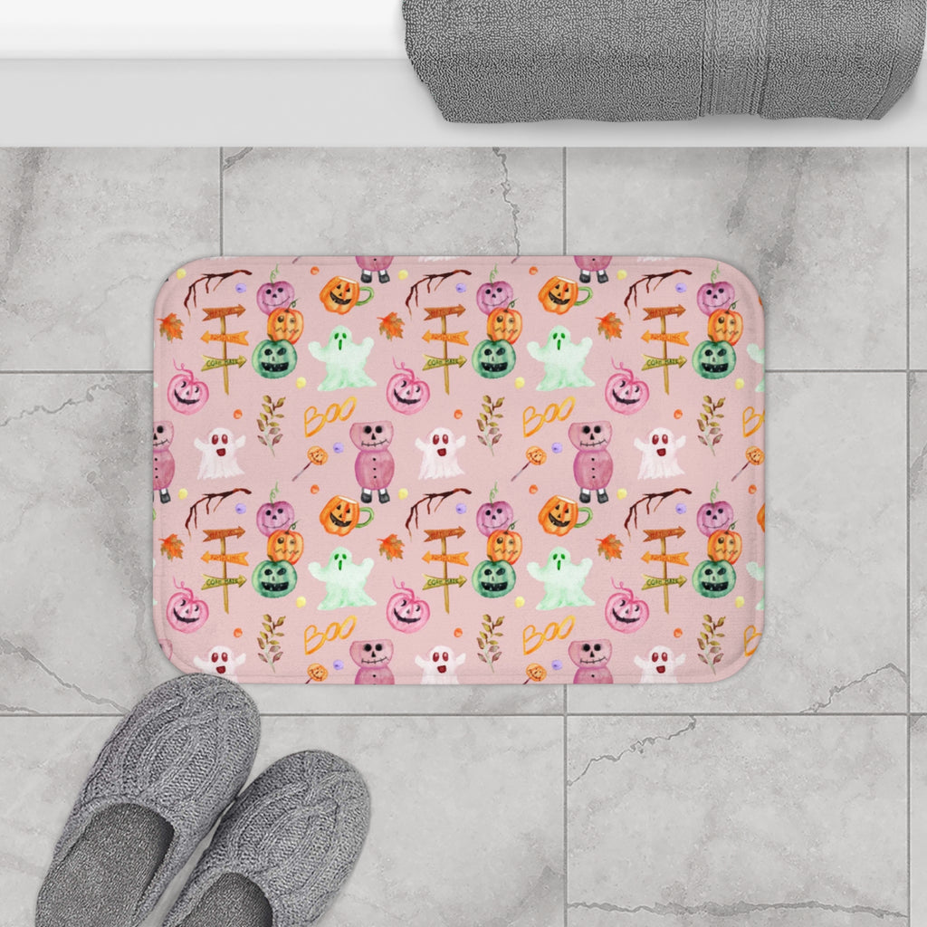 Cute Halloween Bath Mat with Ghosts and Pumpkins, Funky Decor for Fall, Bathroom Mat for Holiday Cheer, Seasonal Home Accessory, [...]