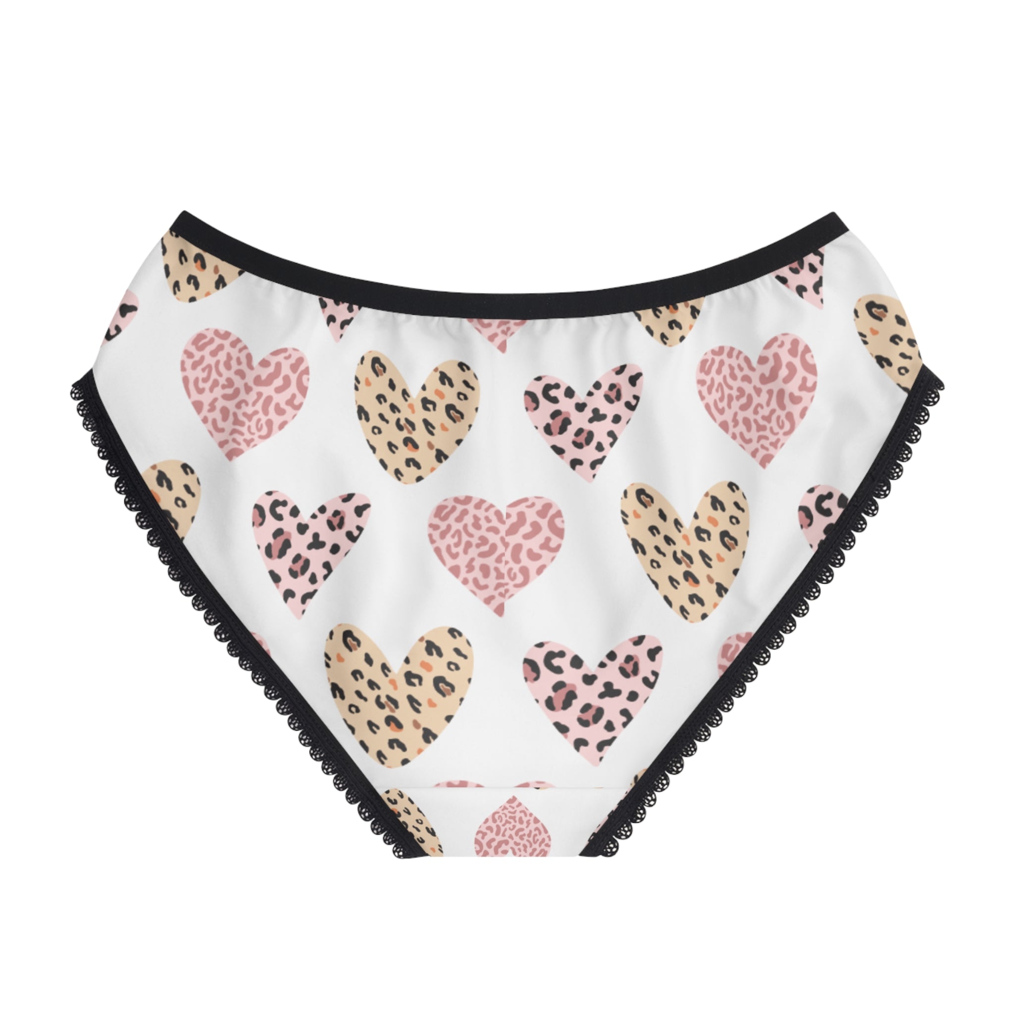Cute Heart Print Women's Briefs, Comfortable Lingerie, Valentine's Day Gift, Everyday Essentials, Animal Print Undergarments