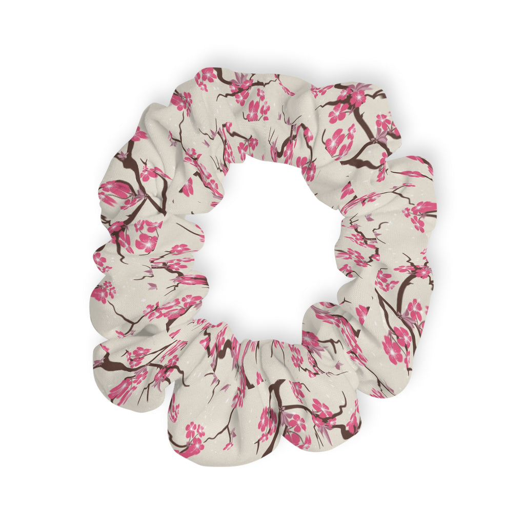 Cherry blossom floral Scrunchie Hair Accessory, Cute Hair Tie, Spring Fashion, Gift for Her, Everyday Use, Hair Accessories