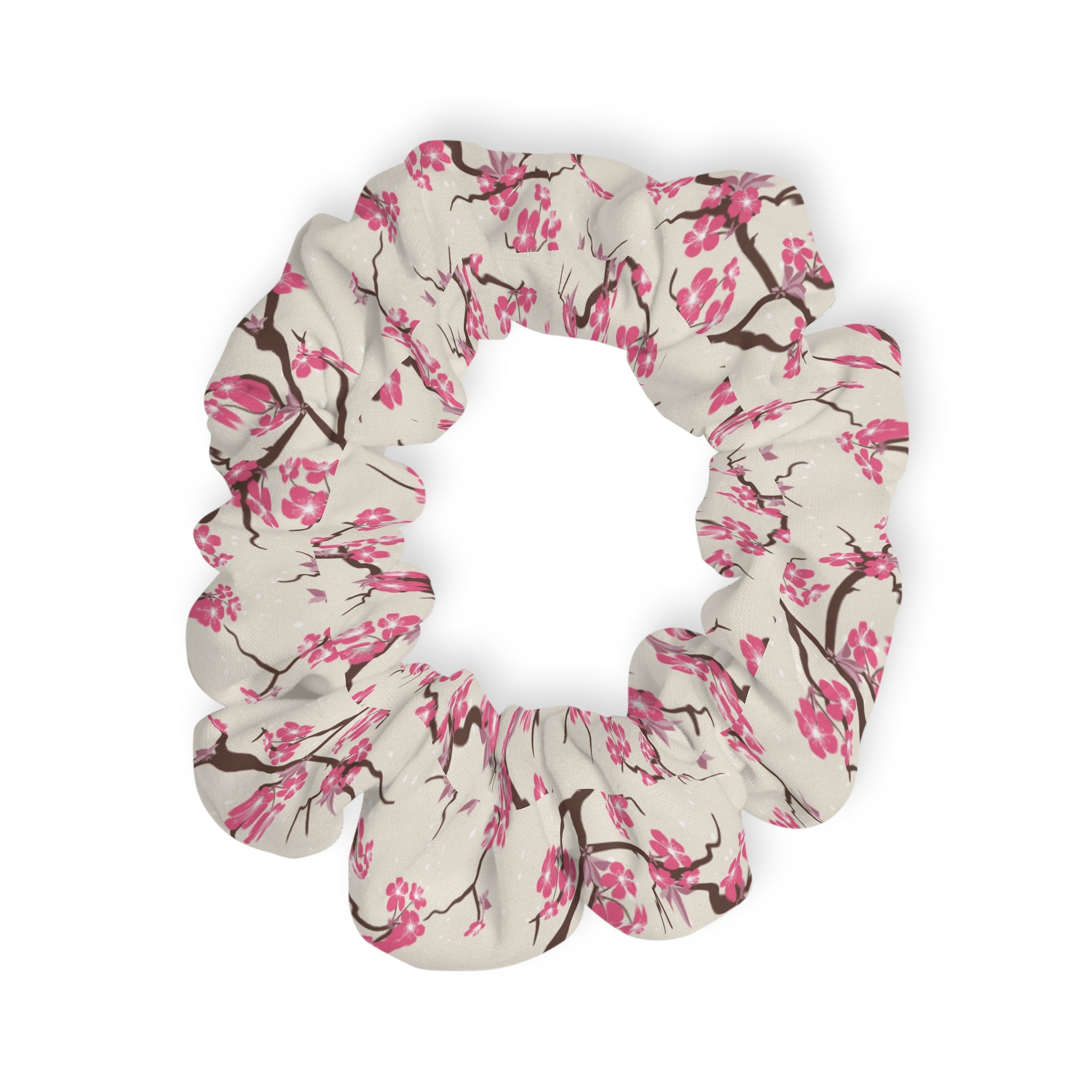 Cherry blossom floral Scrunchie Hair Accessory, Cute Hair Tie, Spring Fashion, Gift for Her, Everyday Use, Hair Accessories