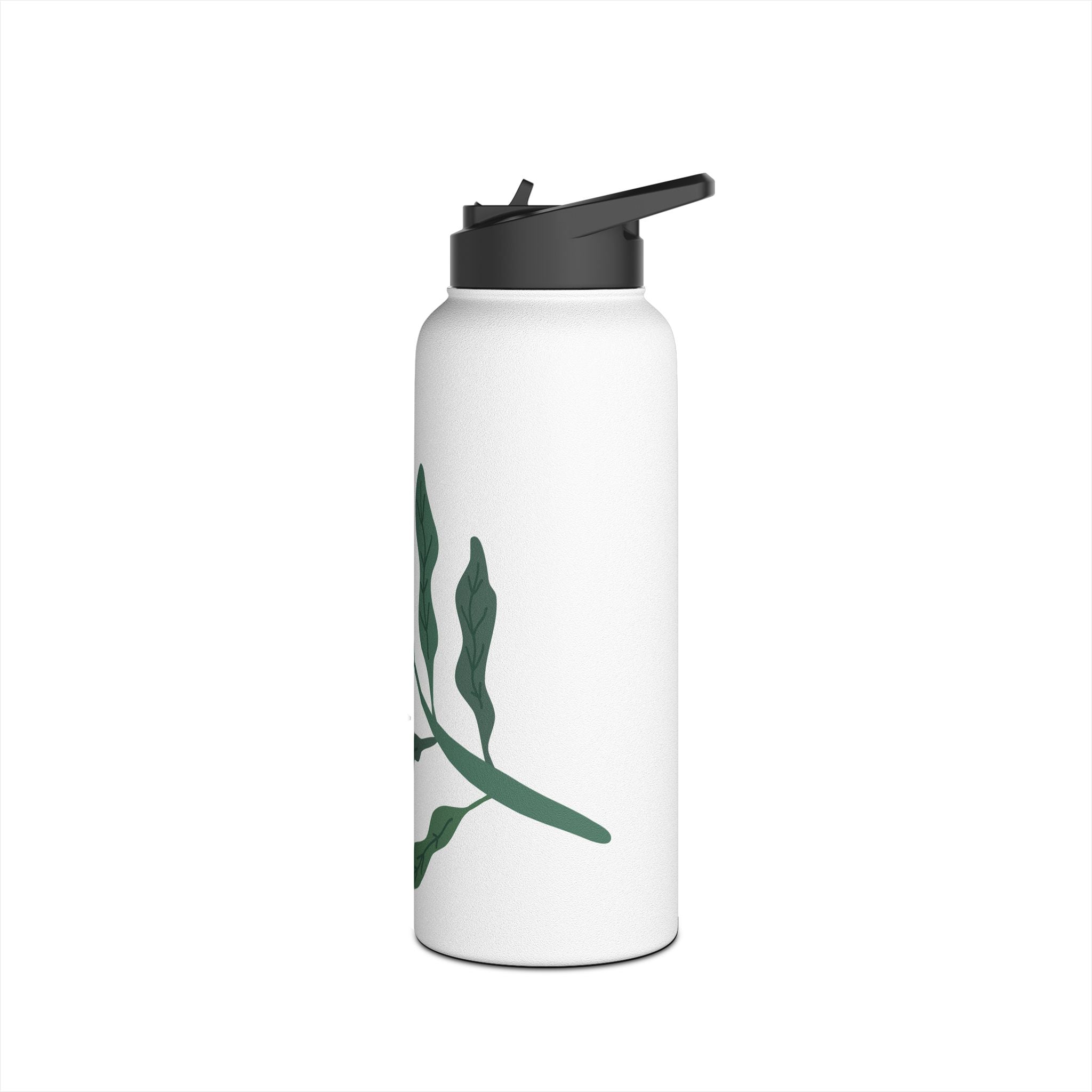 Water Bottle, Standard Lid, Tropical Island Design - Stainless Steel, Reusable, Eco-Friendly, Leakproof, Outdoor Travel Mug
