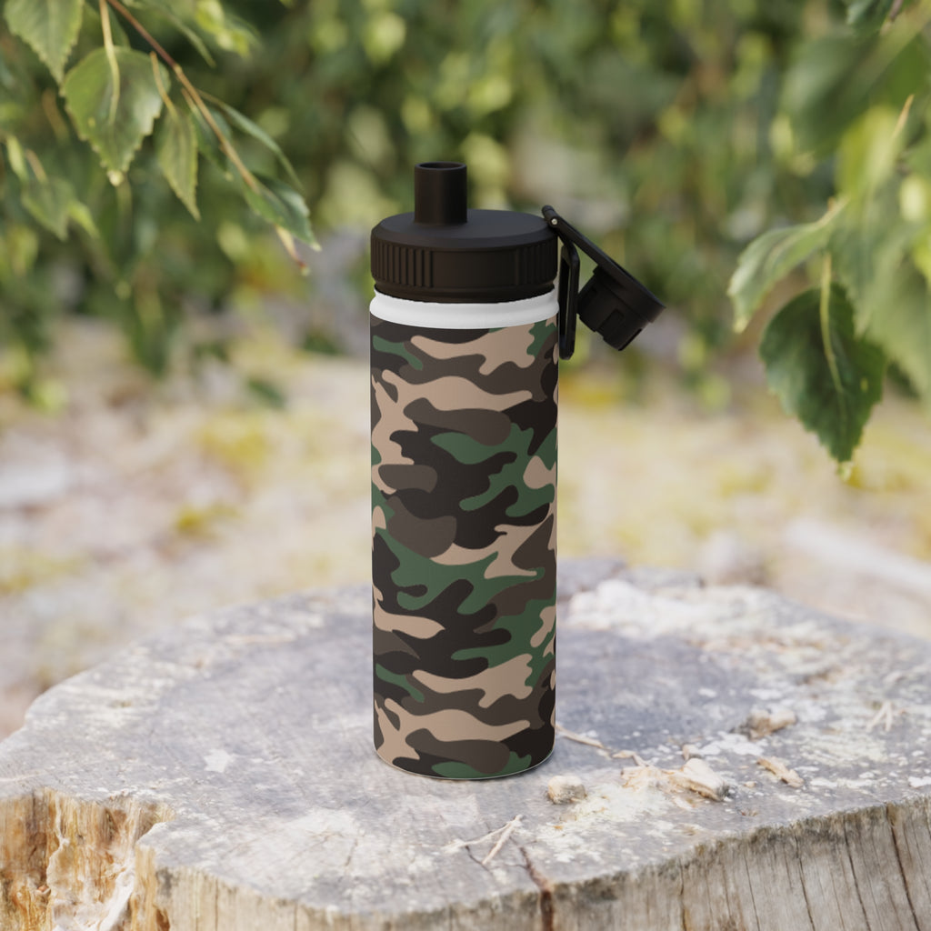 Camo Stainless Steel Water Bottle - Durable, Sporty Hydration, Travel Friendly, Outdoor Adventures, Fitness, Gifts