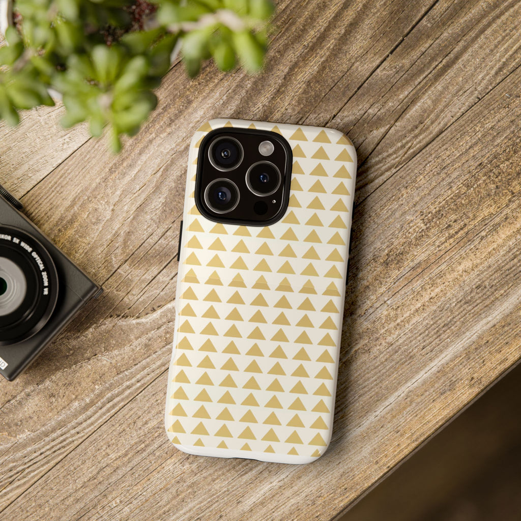 Gold Triangle Phone Case, Chic Phone Cover, Stylish Phone Accessory, Unique Gift for Tech Lovers, Durable Phone Protector