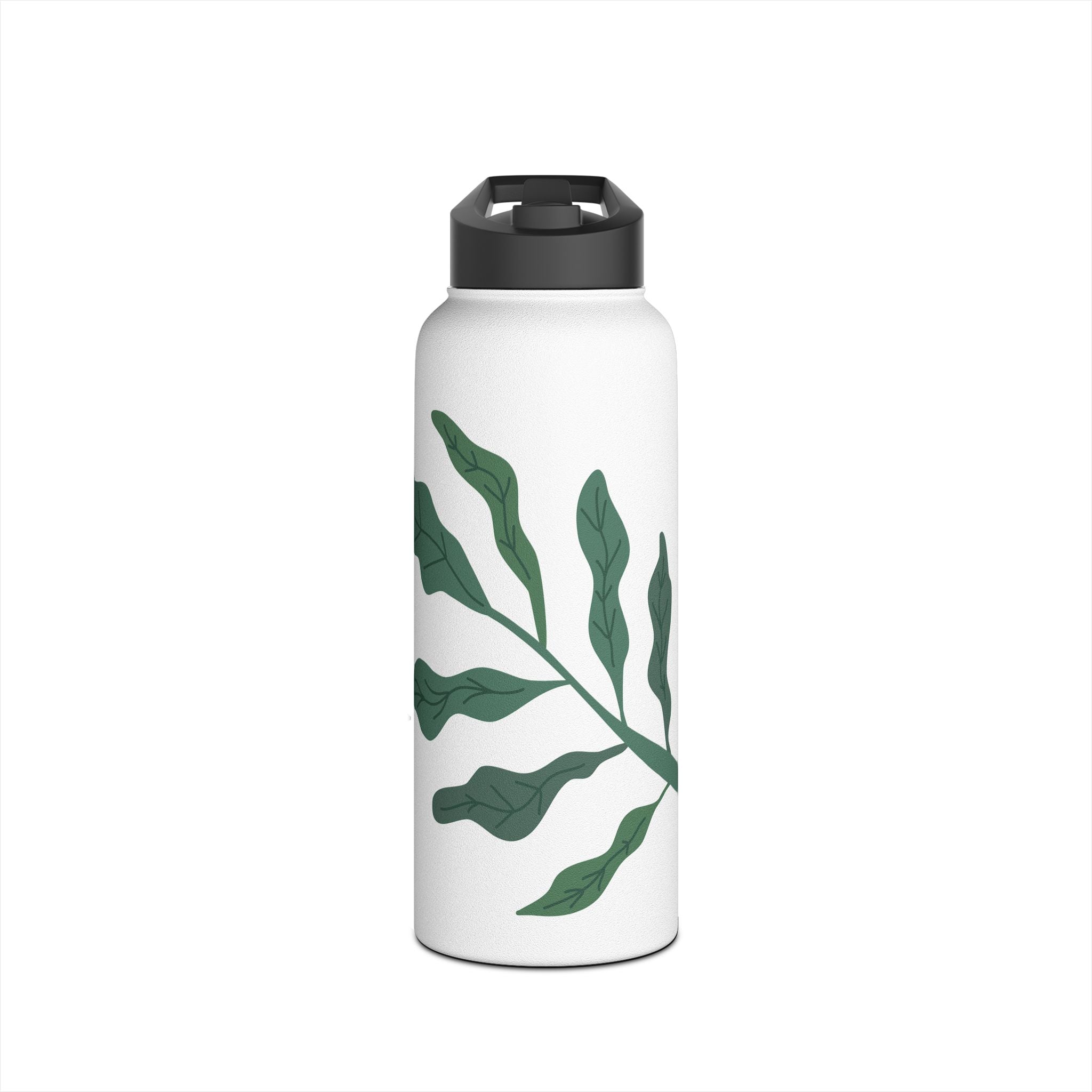 Water Bottle, Standard Lid, Tropical Island Design - Stainless Steel, Reusable, Eco-Friendly, Leakproof, Outdoor Travel Mug