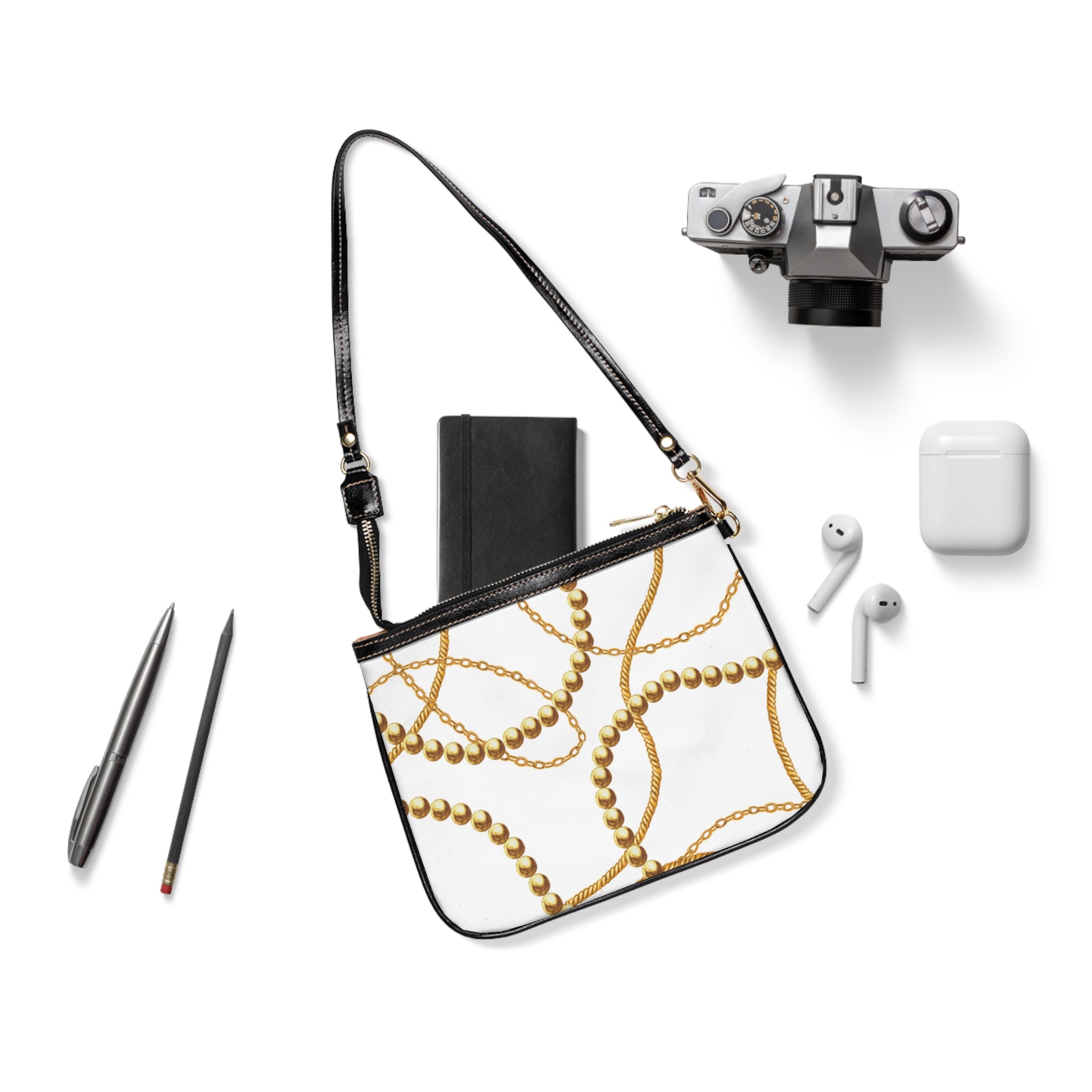 Chic Small Shoulder Bag with Gold Chain Design, Stylish Crossbody Purse, Fashion Accessory for Everyday Use, Perfect Gift for Her, [...]