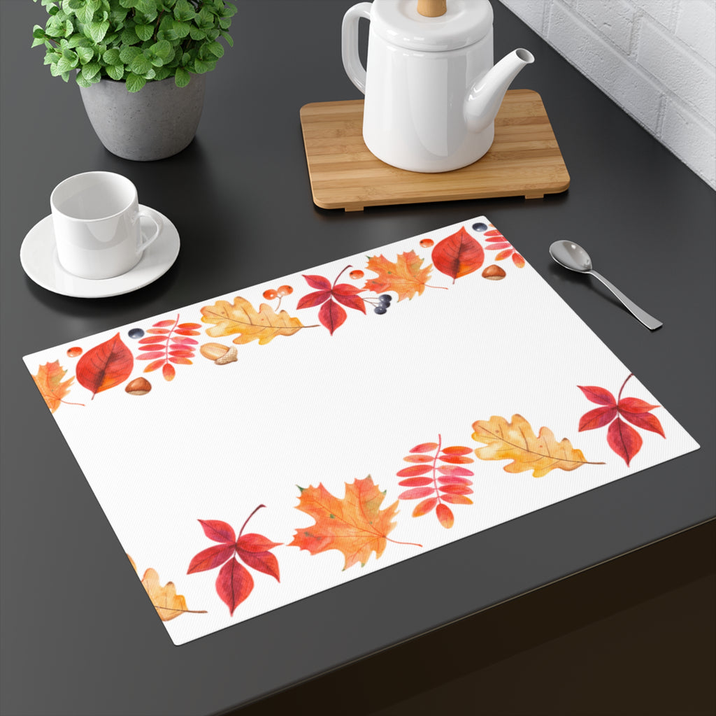 Autumn Leaves Placemat, Fall Table Decor, Seasonal Dining Mat, Thanksgiving Tableware, Harvest Home Accessory, Cozy Kitchen Decoration