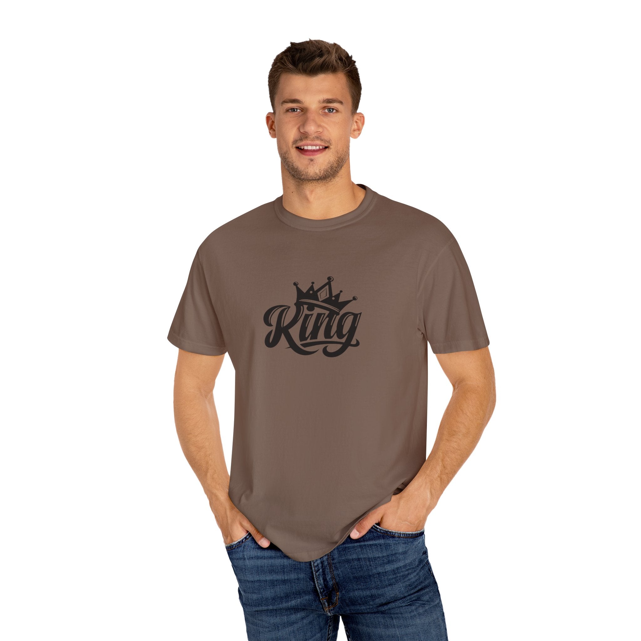 King Crown Garment-Dyed T-Shirt for Men and Women | Unisex Casual Tee, Gift for Dad, Birthday Shirt, Streetwear Style