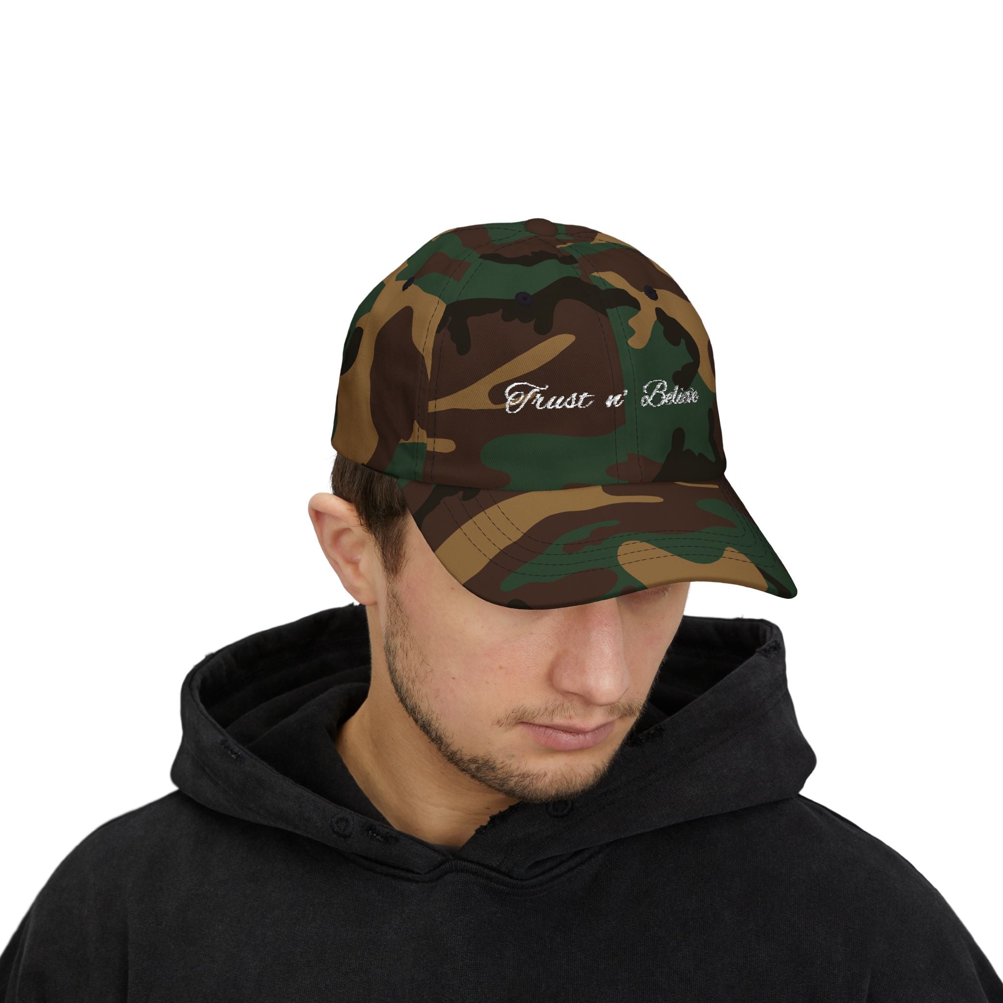 Trust n' Believe Camo Dad Cap - Casual Vintage Hat, Father's Day Gift, Outdoor Gear, Unisex Fashion, Adjustable Headwear