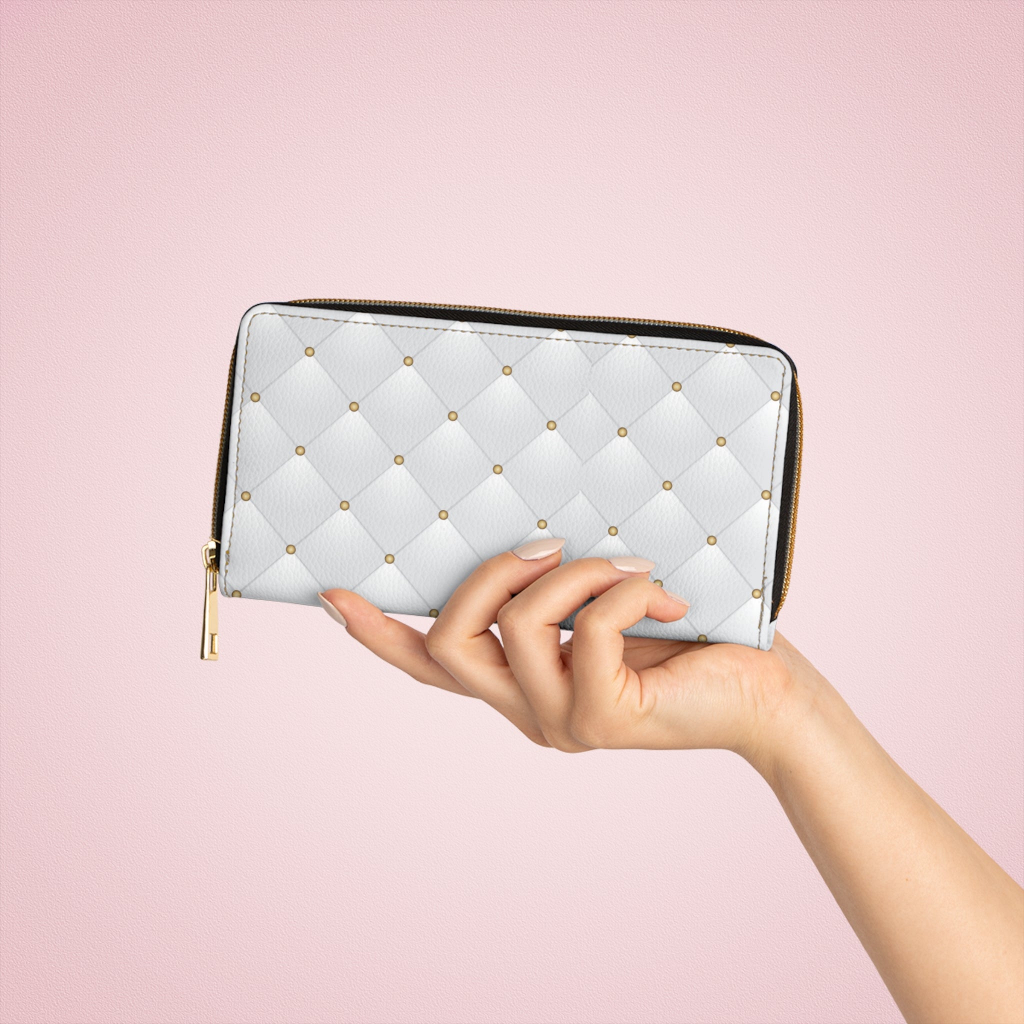 Elegant Quilted Zipper Wallet - Chic Accessory for Everyday Use, Travel, Gift for Her, Stylish Organization, Fashion Statement