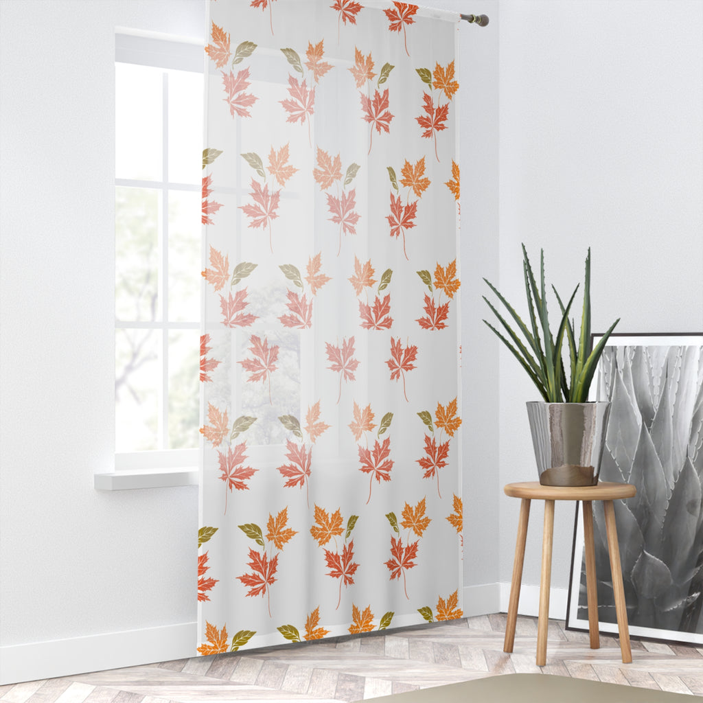 Autumn Leaf Window Curtain, Cozy Fall Decor, Home Improvement, Seasonal Curtains, Thanksgiving Decoration, Living Room Accent