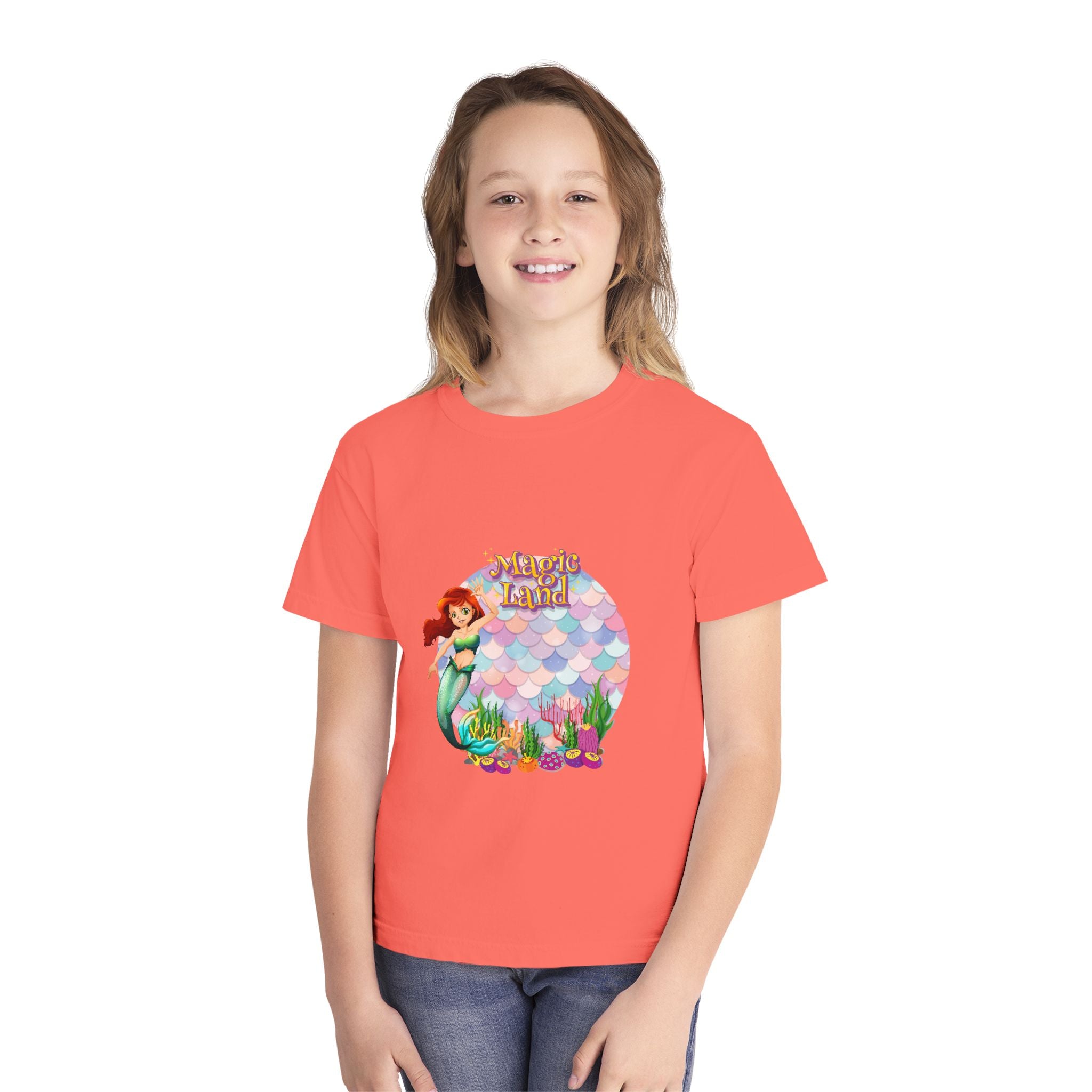 Mermaid Themed Youth Tee - Perfect for Birthdays, Summer Vacations, Beach Days, Parties, and Everyday Wear